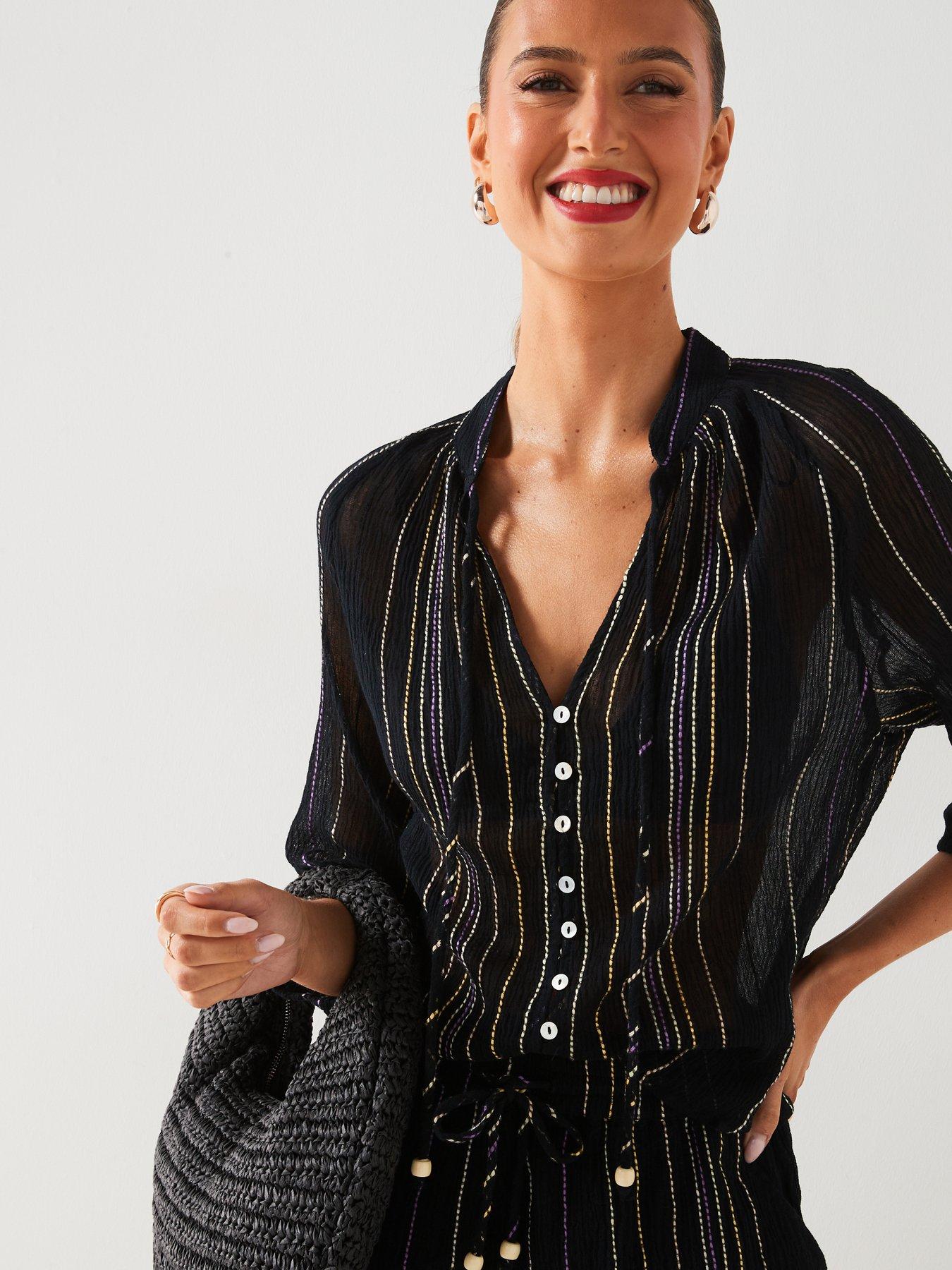 mango-stripe-detail-button-up-blouse-blackoutfit