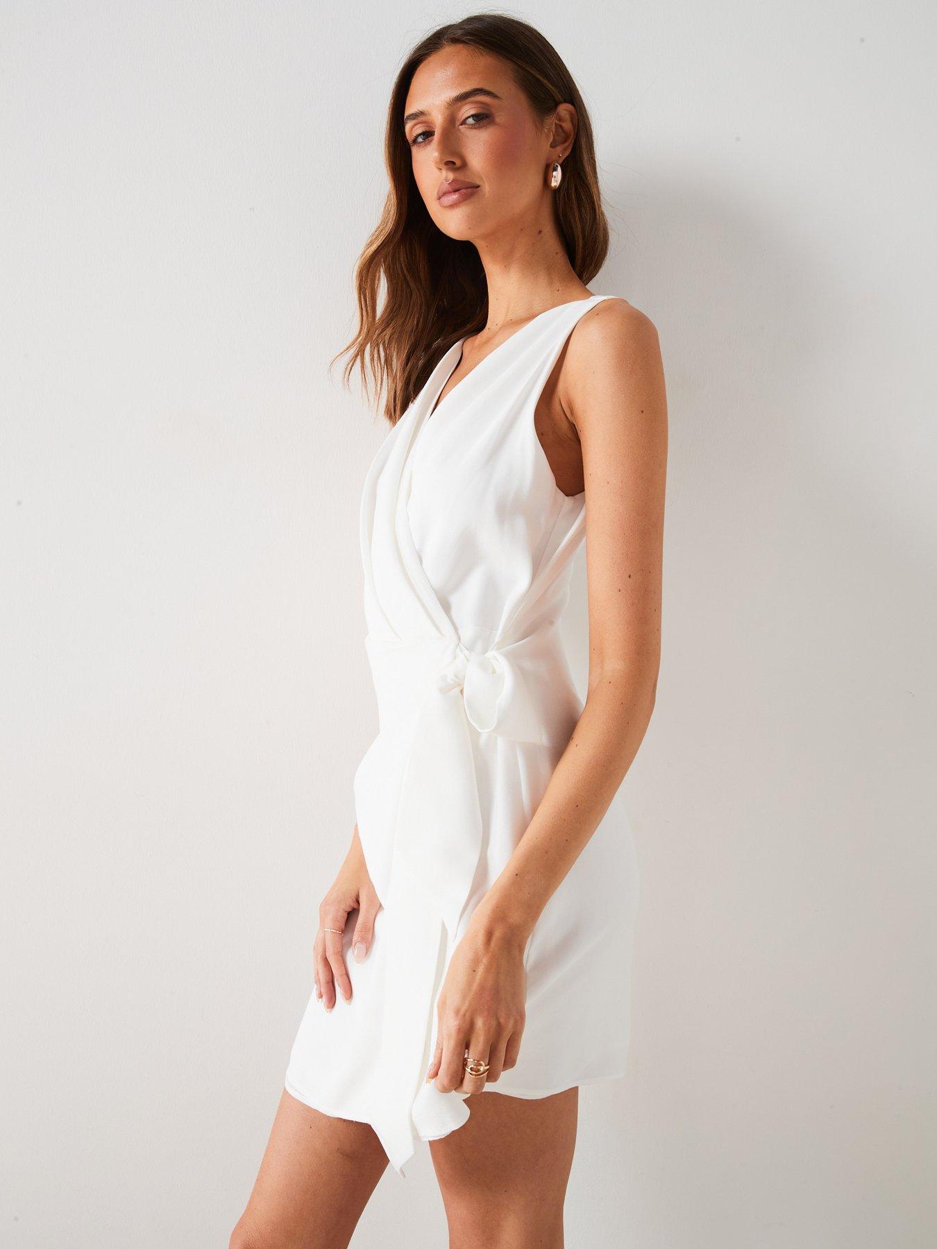 mango-white-sleeveless-wrap-detail-mini-dressoutfit