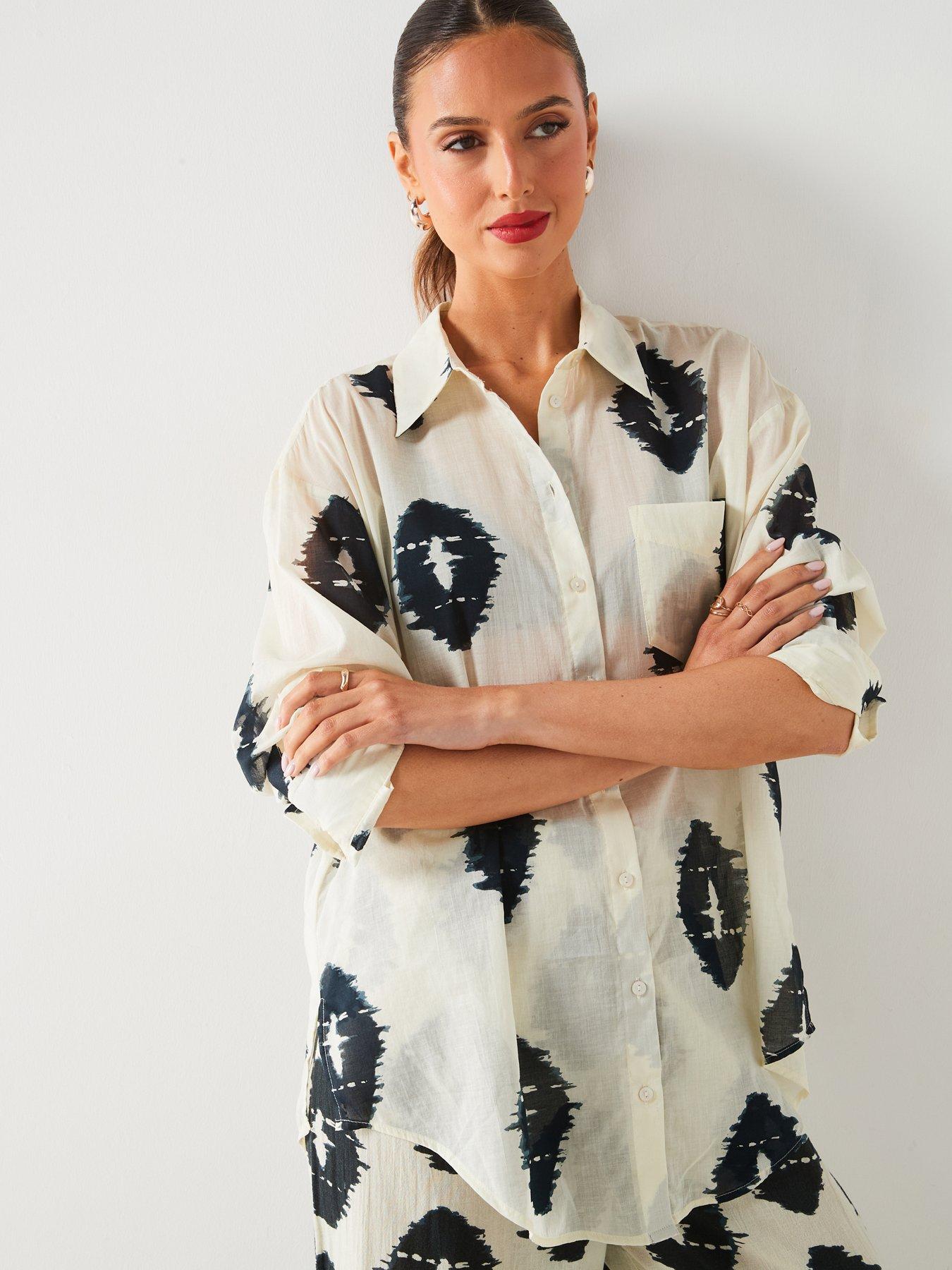 mango-all-over-print-co-ord-shirt-creamfront