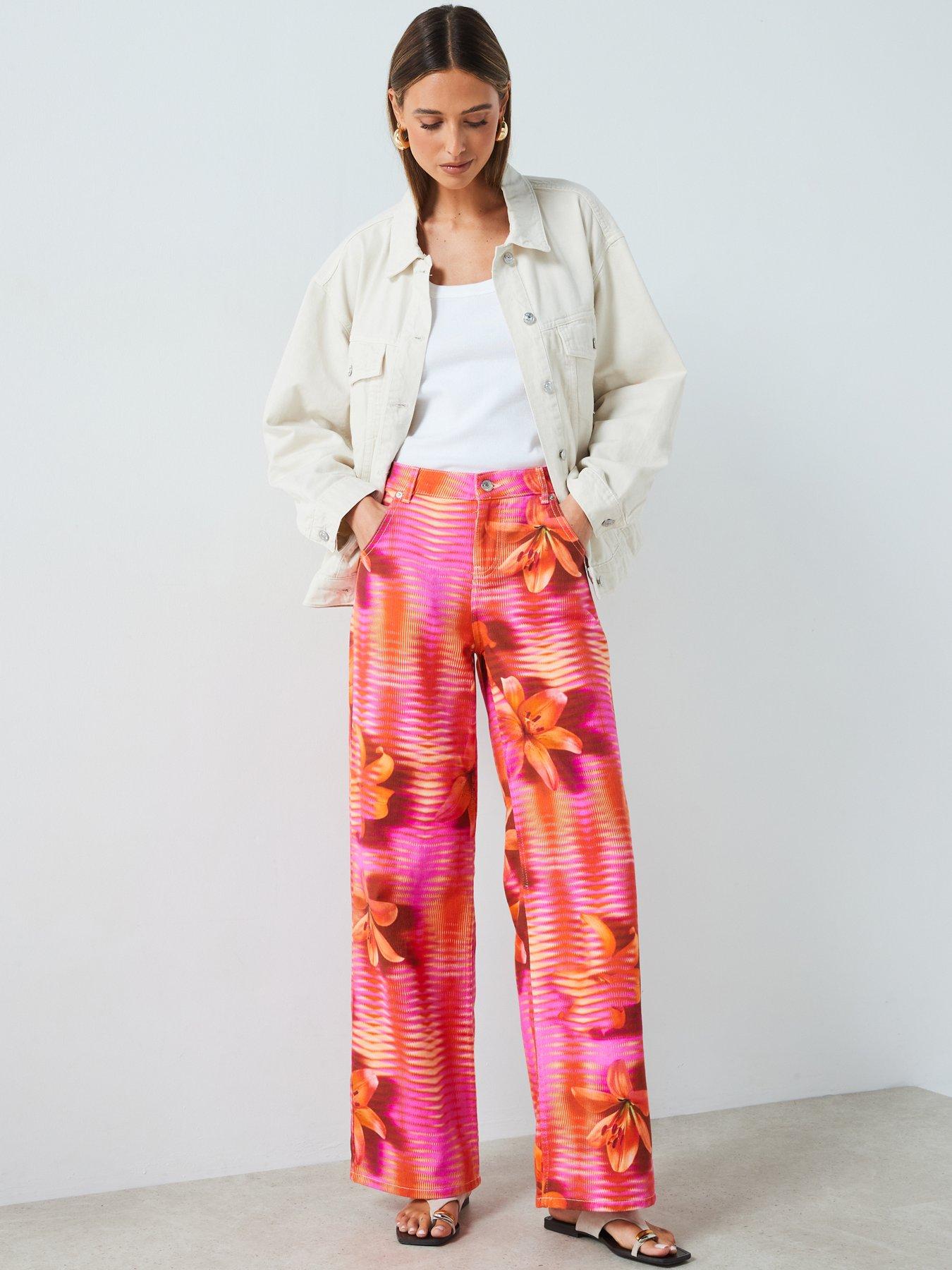 mango-pink-printed-wideleg-jeansdetail