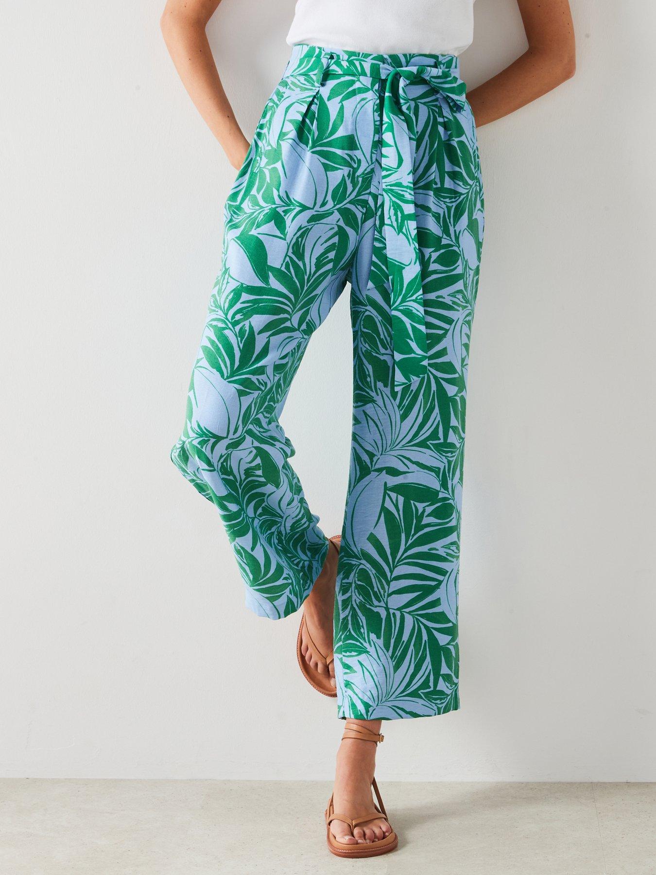 mango-blue-printed-crop-trousers