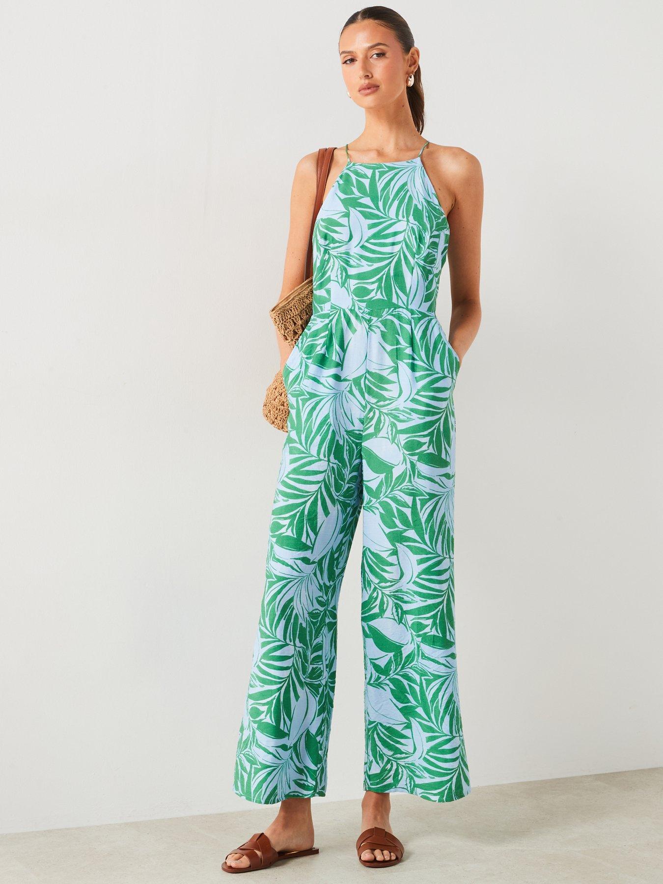 mango-blue-green-leaf-print-jumpsuitdetail