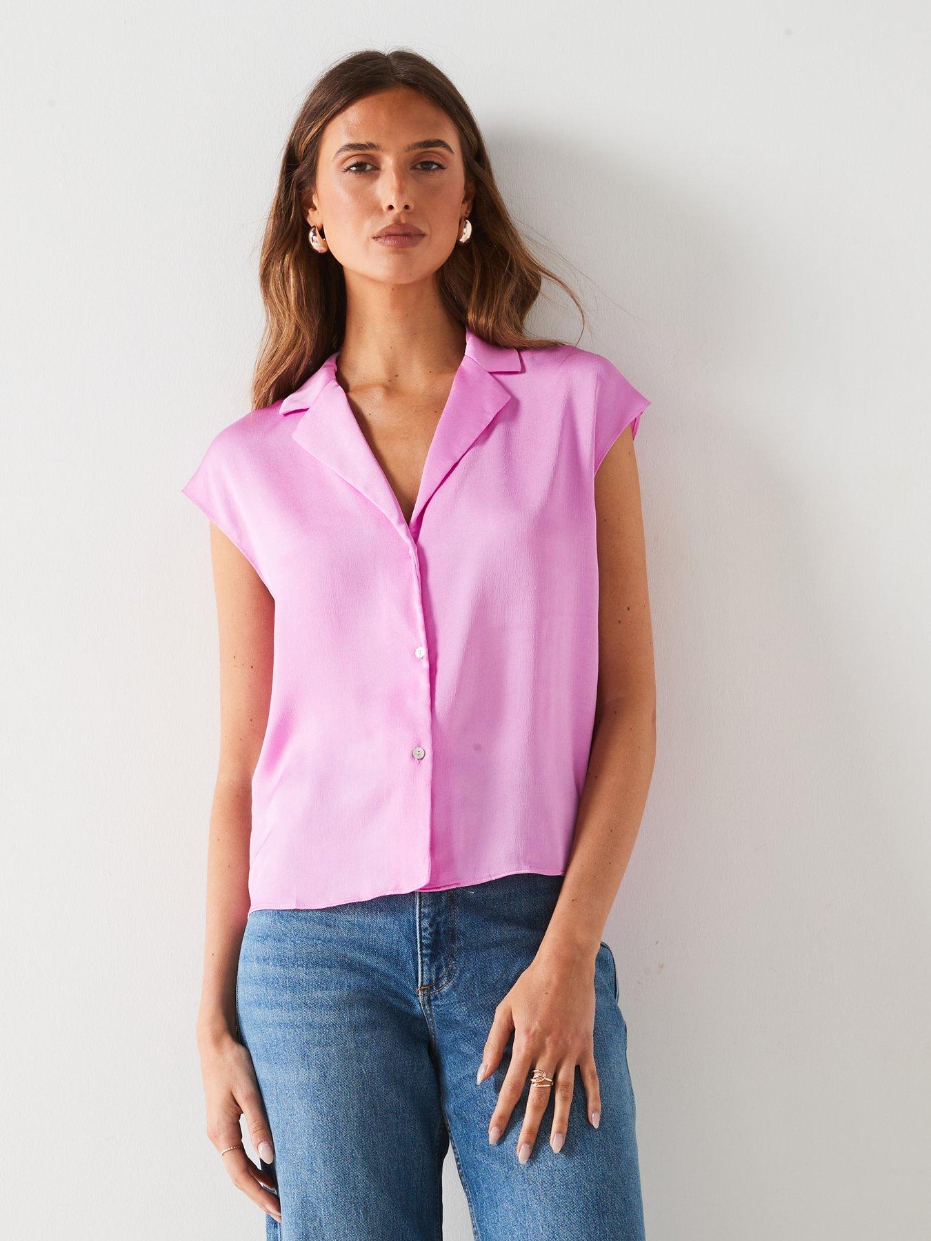 mango-flowy-satin-shirt-pink