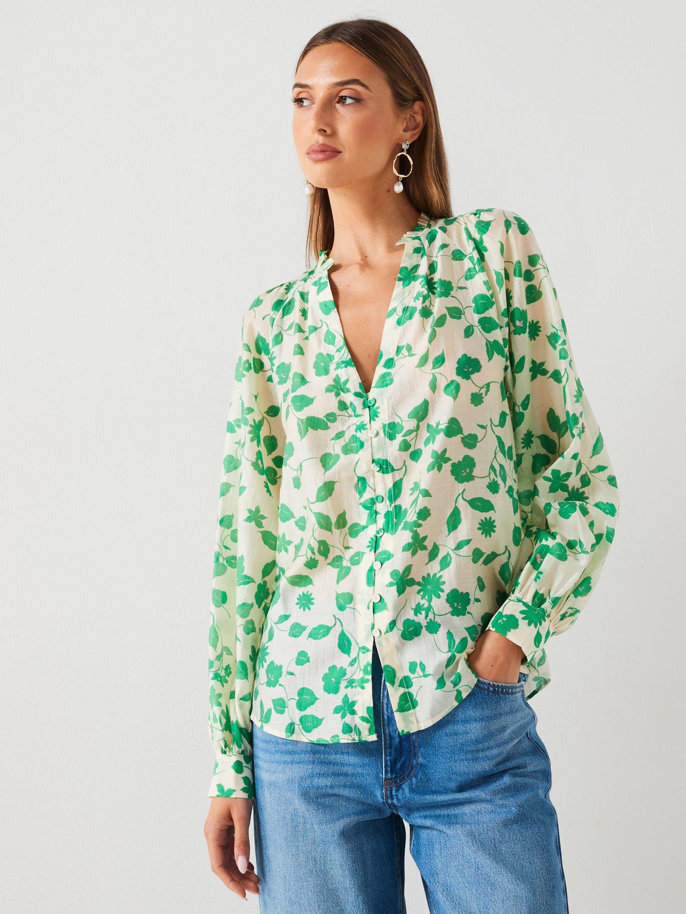 Image of Mango Printed Floral Blouse - Cream