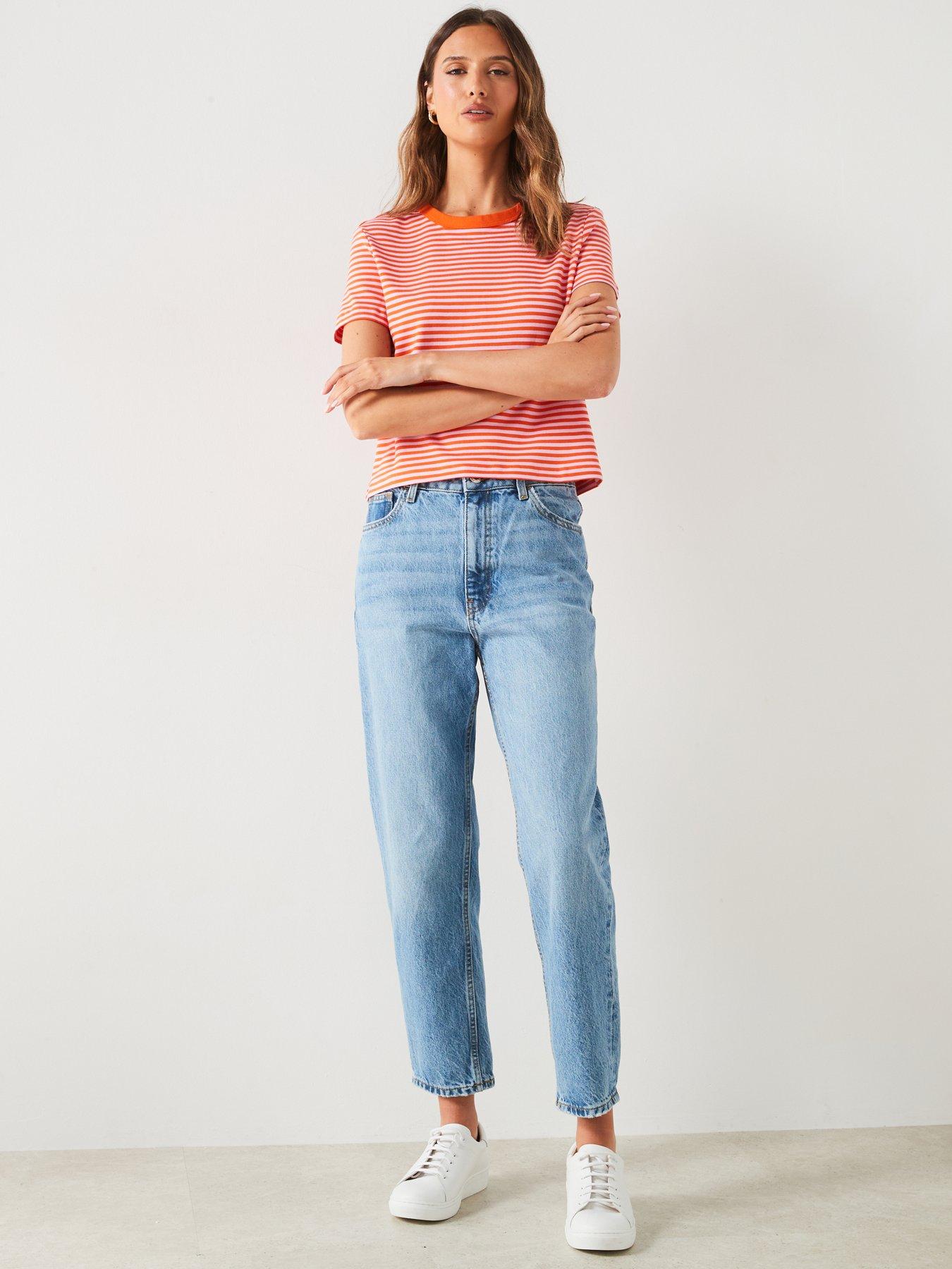 Image 5 of 6 of Mango Orange Stripe T-Shirt - Red