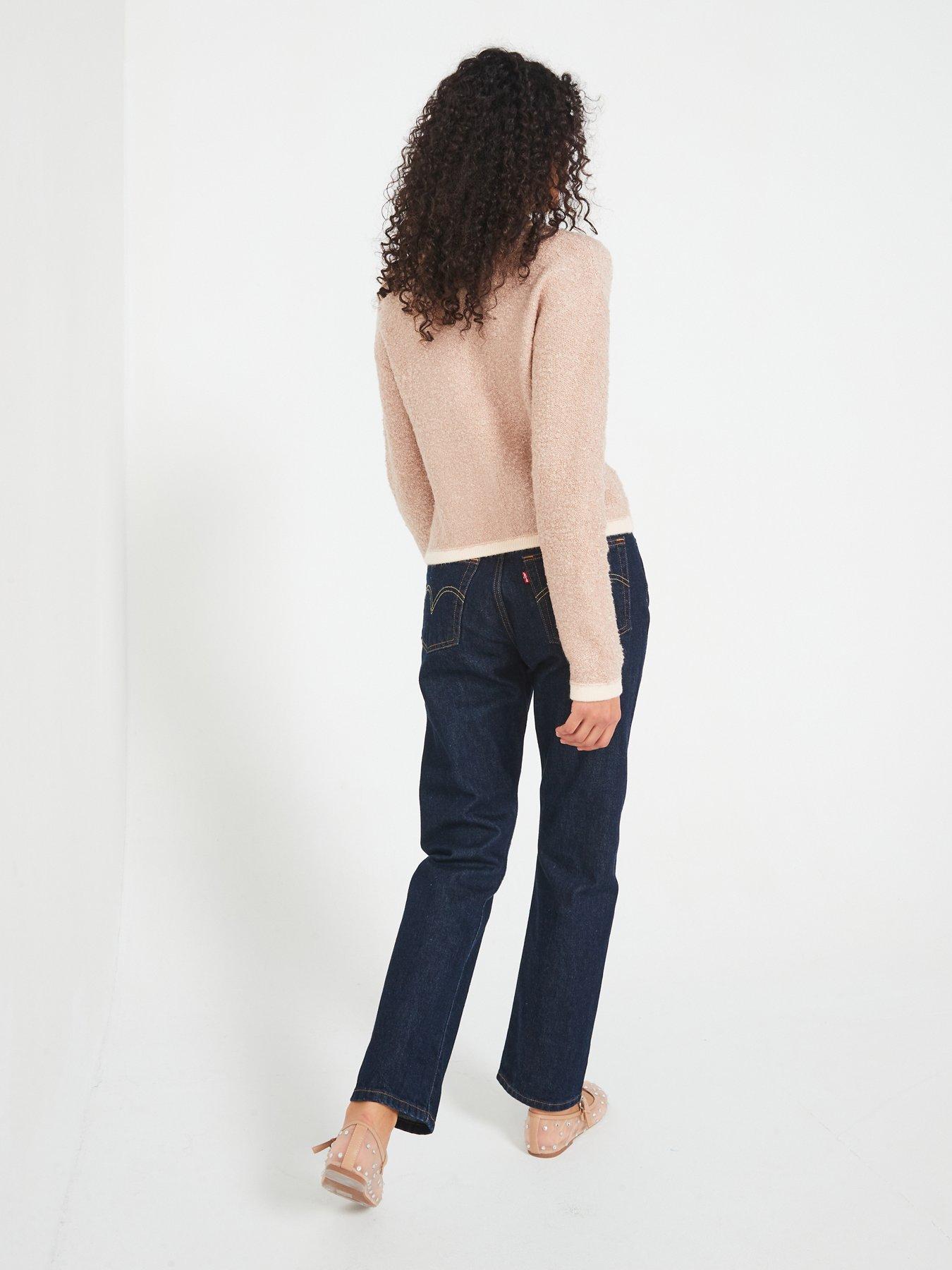 Image 2 of 6 of V by Very Crew Neck Boucle Cardigan - Beige