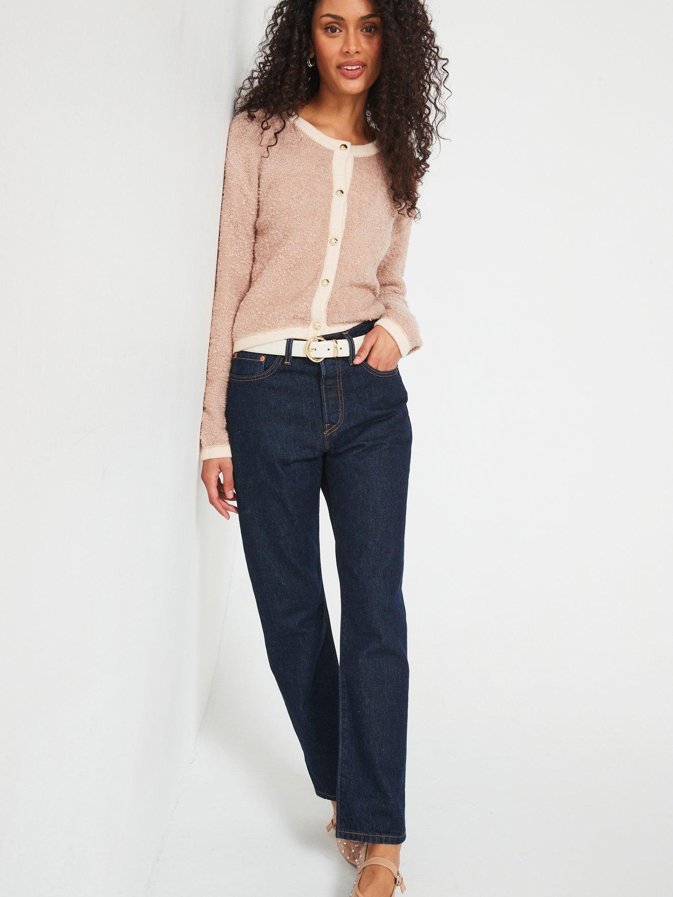 Image 6 of 6 of V by Very Crew Neck Boucle Cardigan - Beige