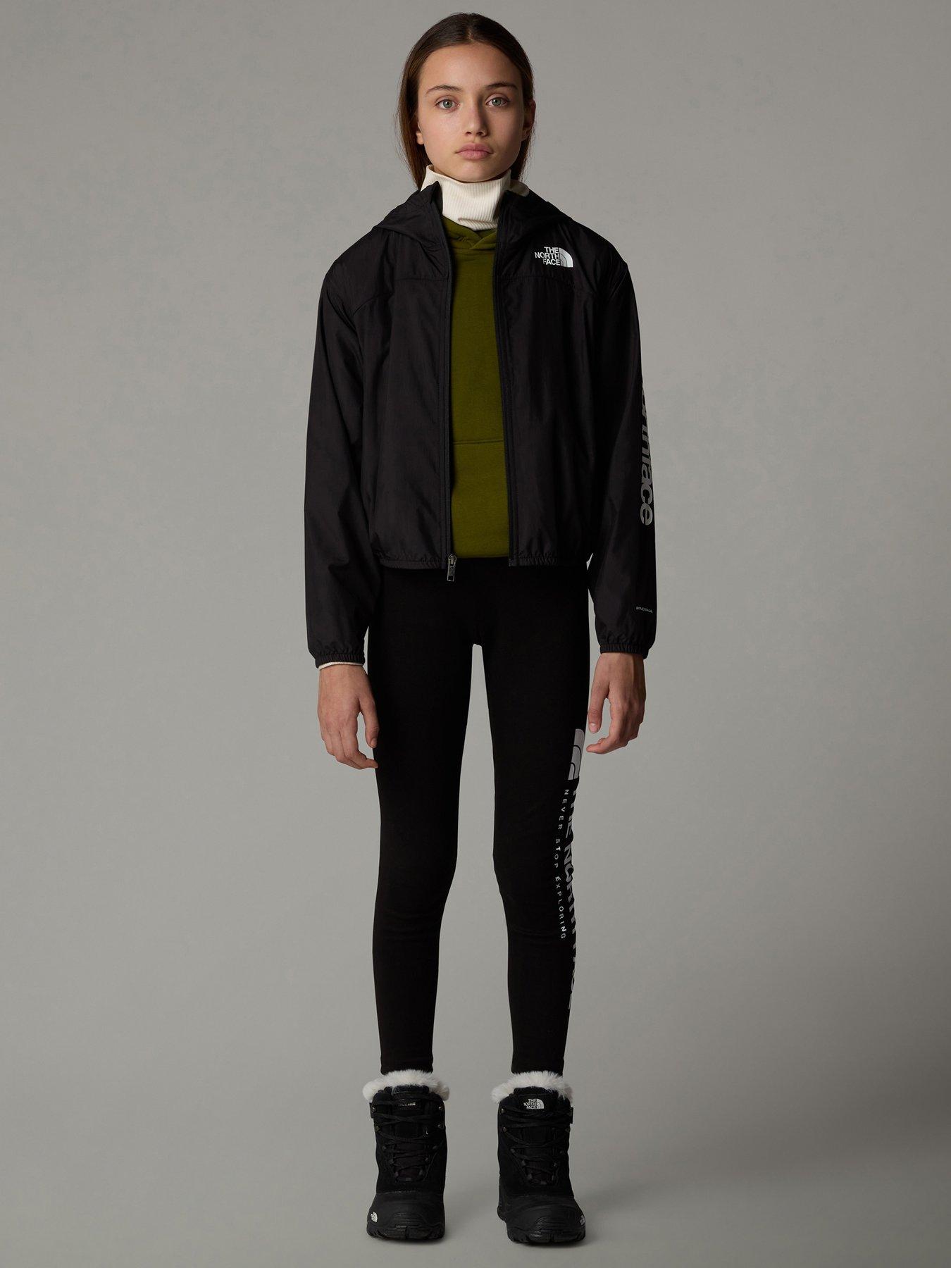 Image 2 of 3 of THE NORTH FACE Junior Girls Never Stop Hooded Windwall Jacket - Black