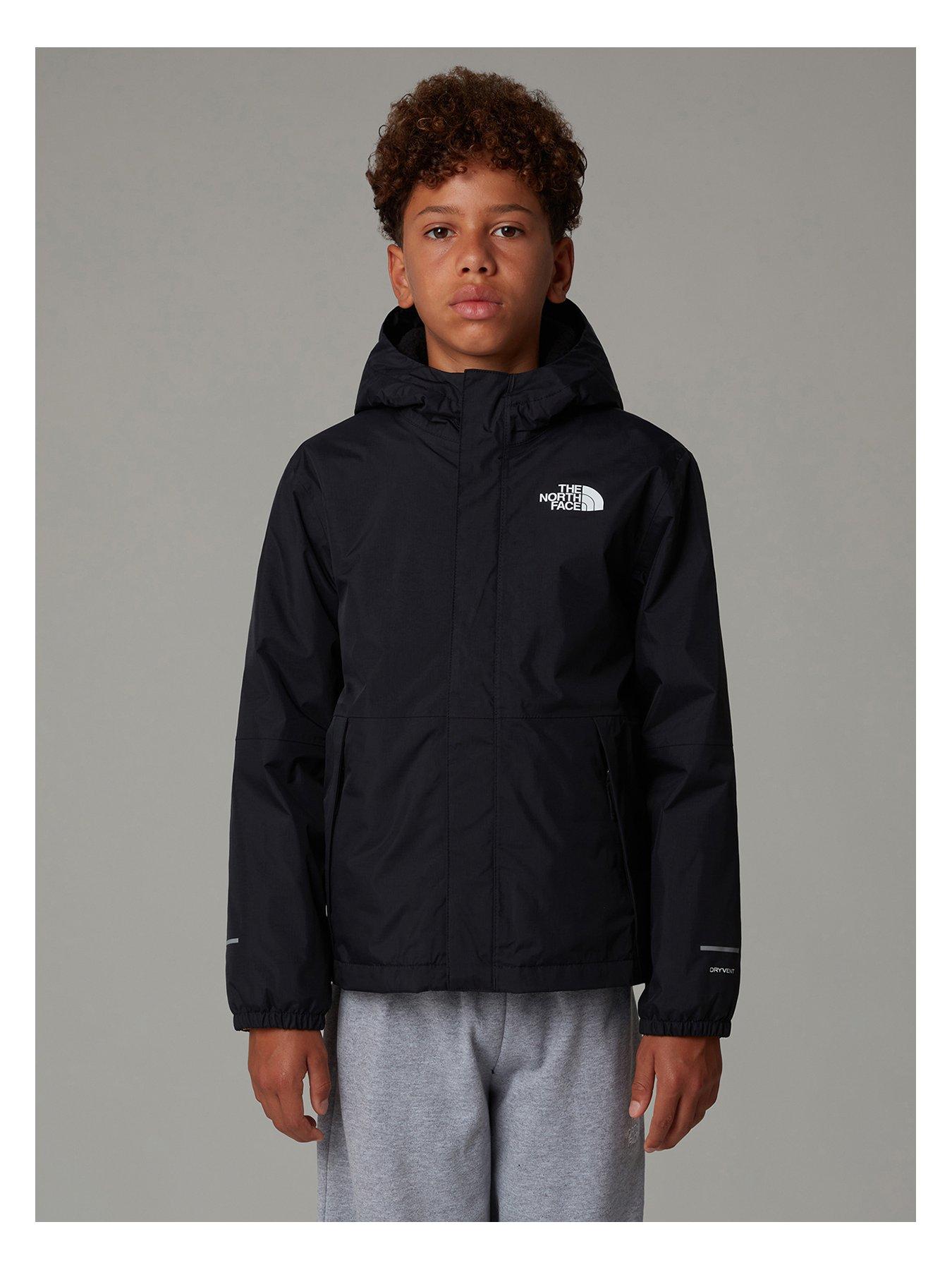 the-north-face-junior-kids-warm-insulated-antora-rain-jacket-blackfront