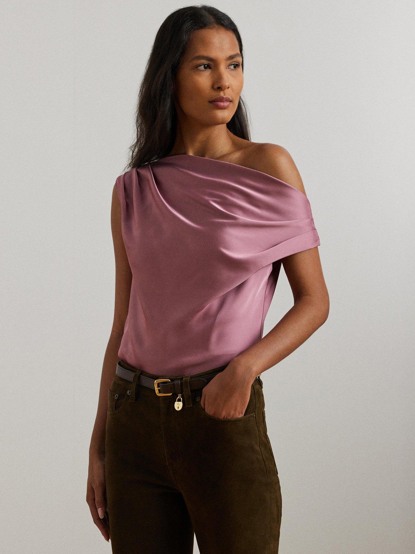 lauren-by-ralph-lauren-kinthea-short-sleeve-blouse-pinkfront