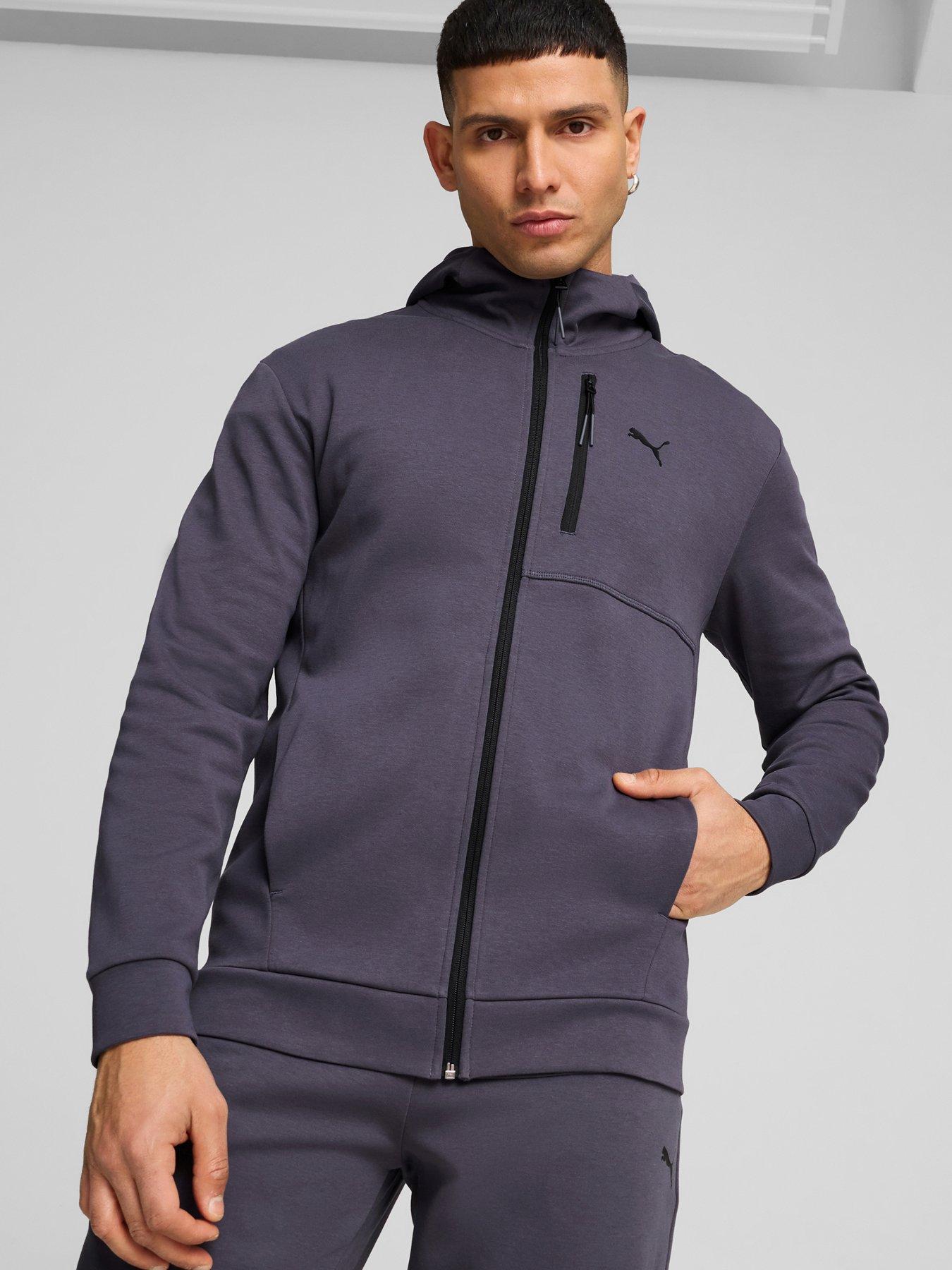 Mens puma hoodie grey deals