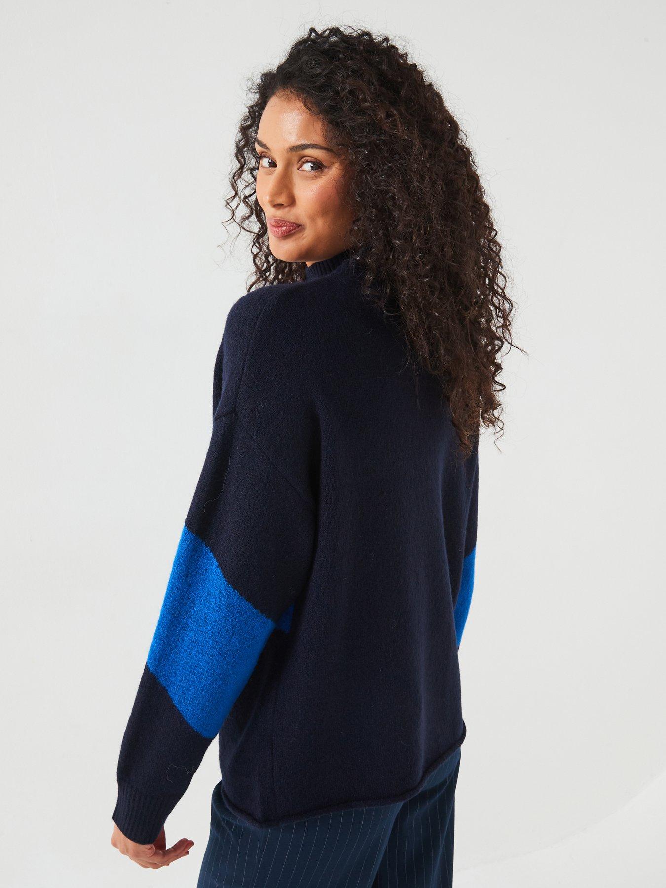 v-by-very-funnel-neck-abstract-colour-block-bluestillFront