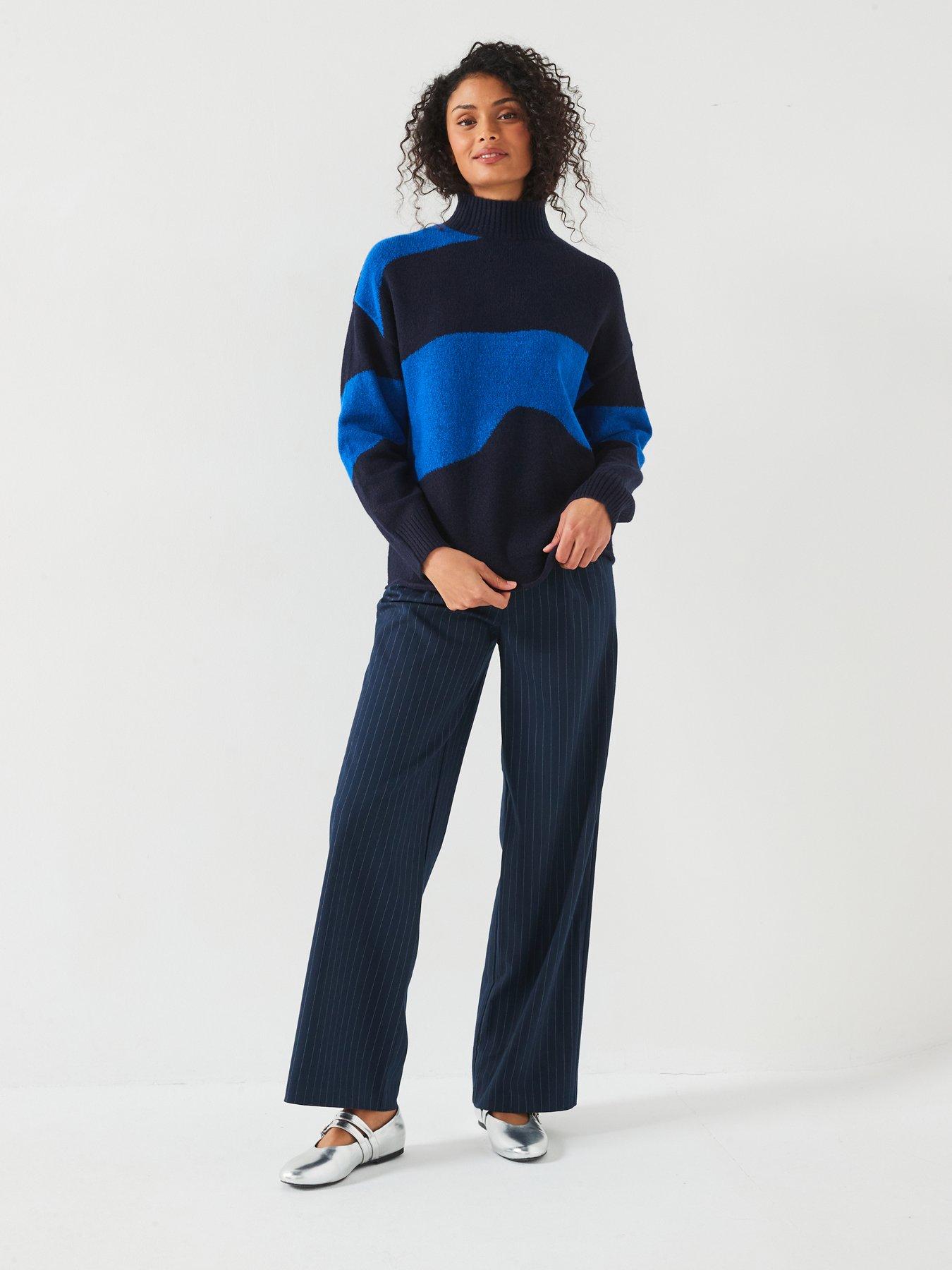 v-by-very-funnel-neck-abstract-colour-block-blueback