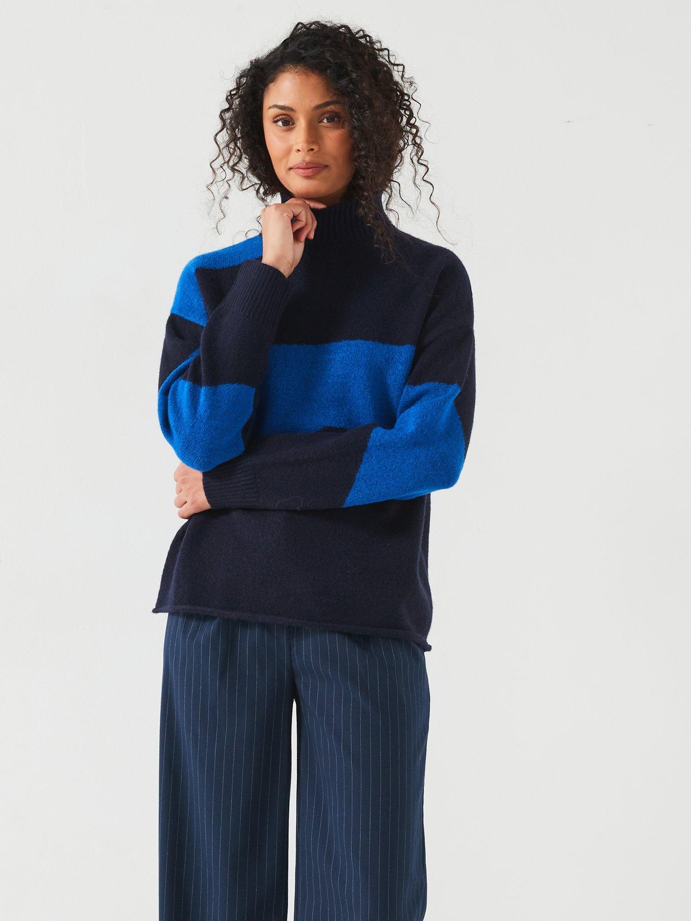 v-by-very-funnel-neck-abstract-colour-block-bluedetail