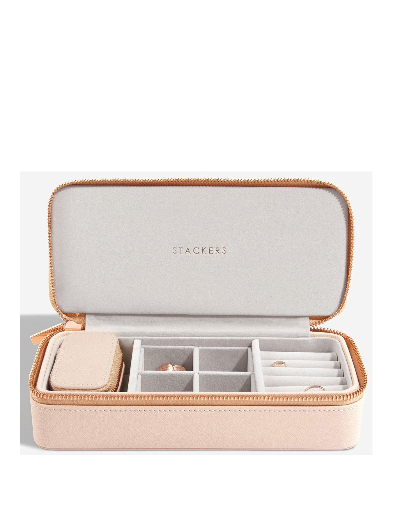 Image 1 of 3 of Stackers Stackers Large &amp; Petite Travel Box - Blush