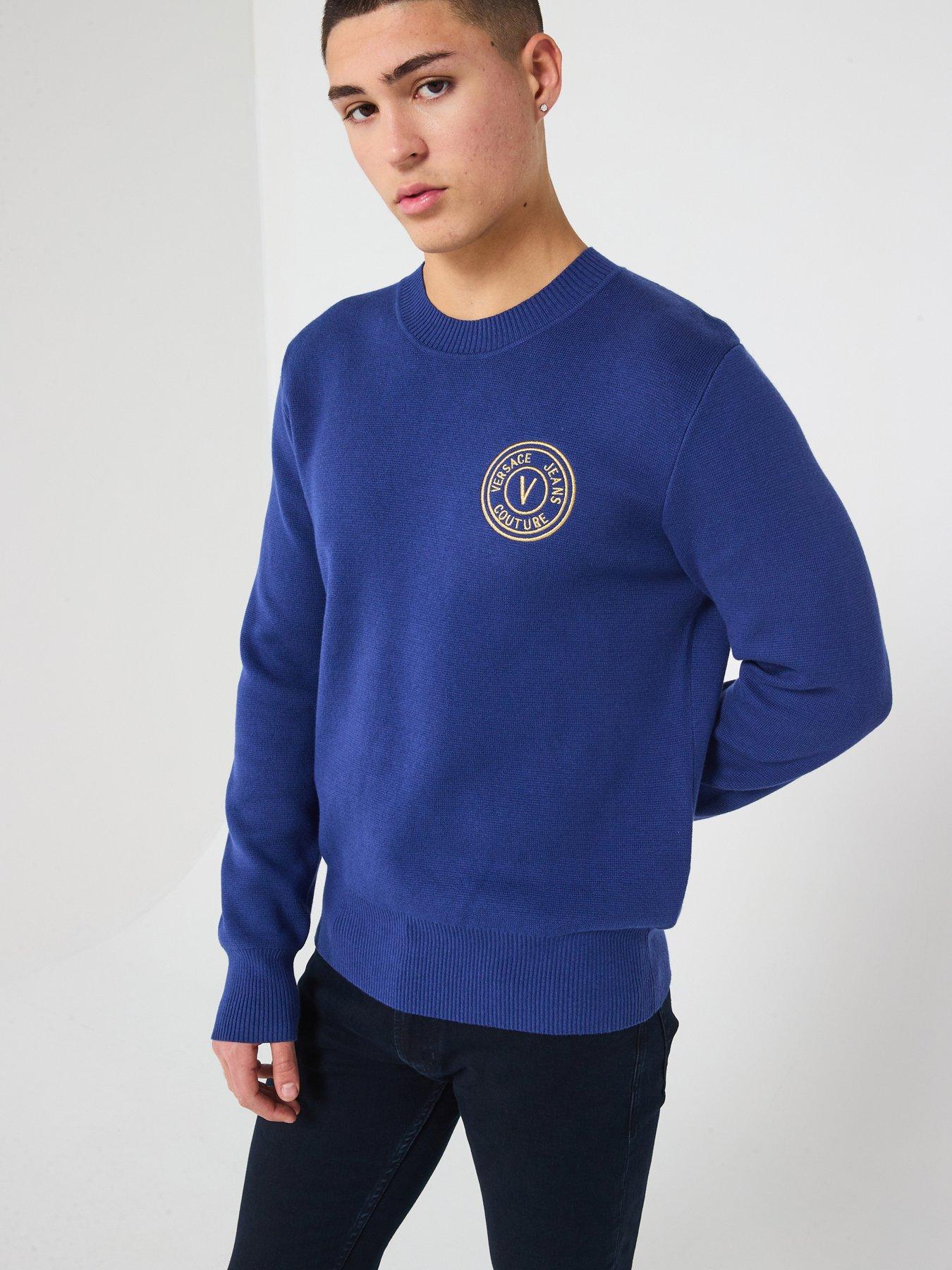 versace-jeans-couture-round-neck-knitted-jumper-blue