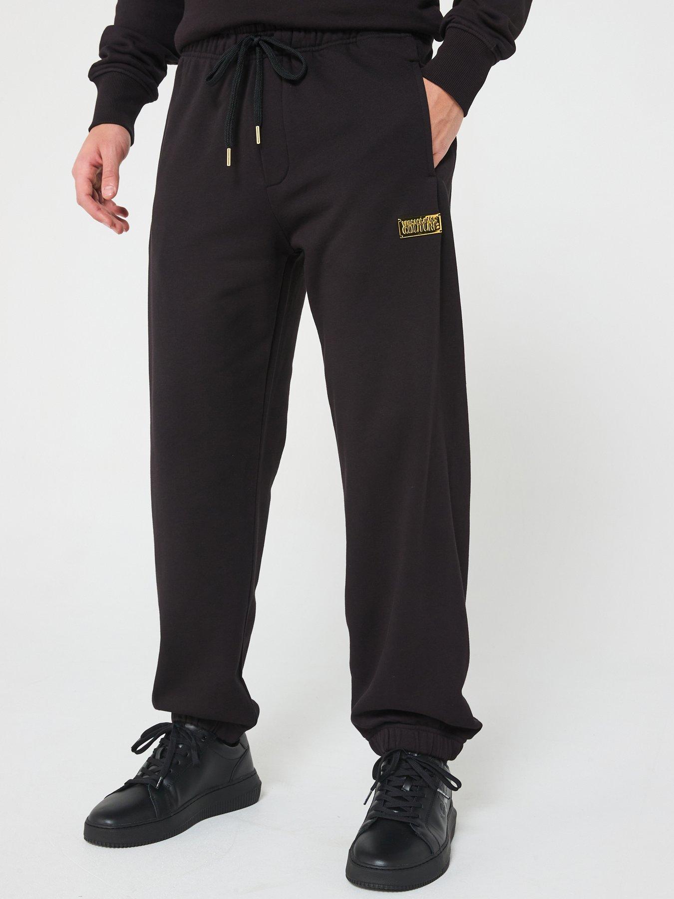 undefined Metal Plaque Jersey Joggers - Black
