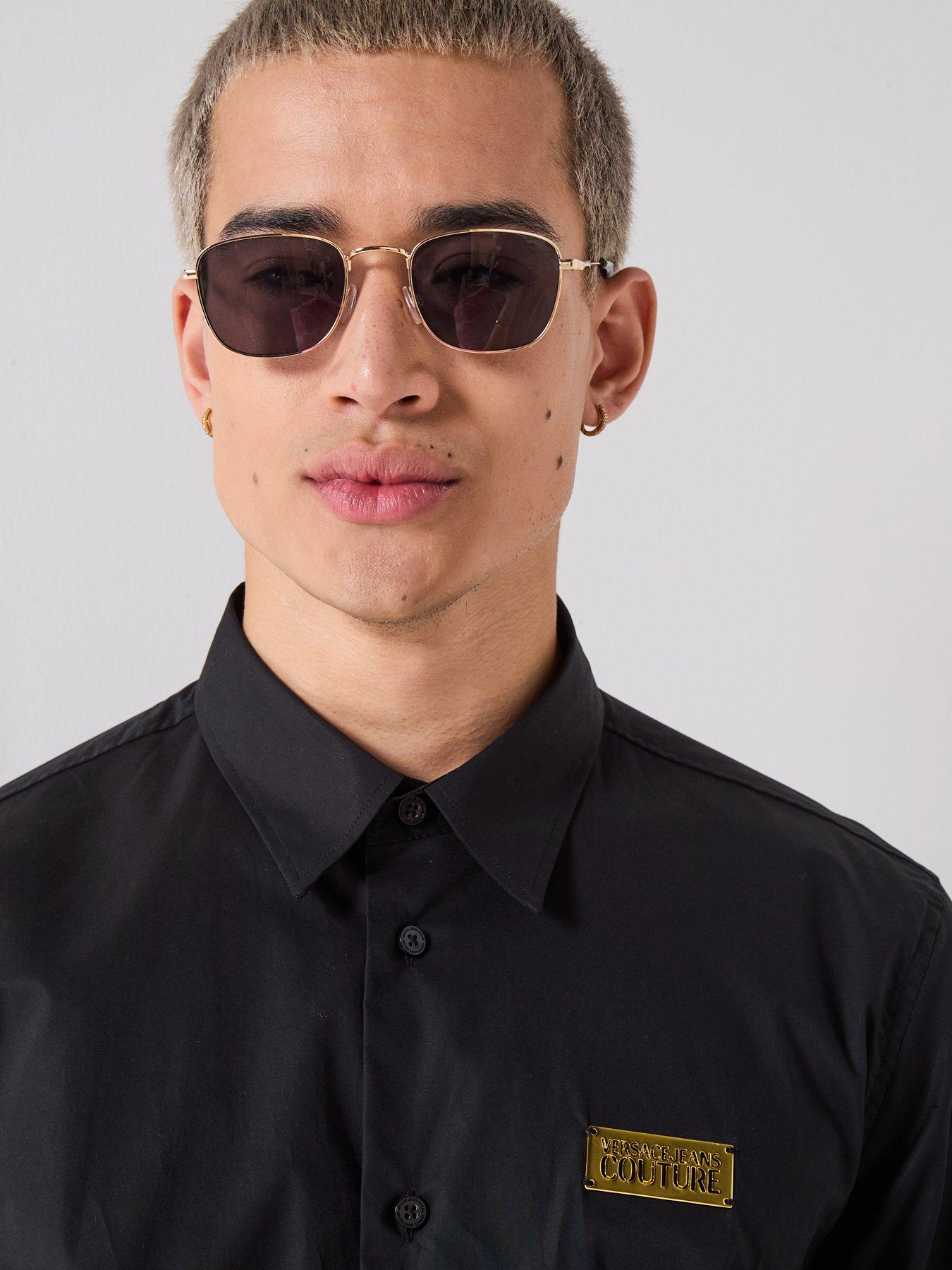 versace-jeans-couture-metal-plaque-poplin-shirt-black