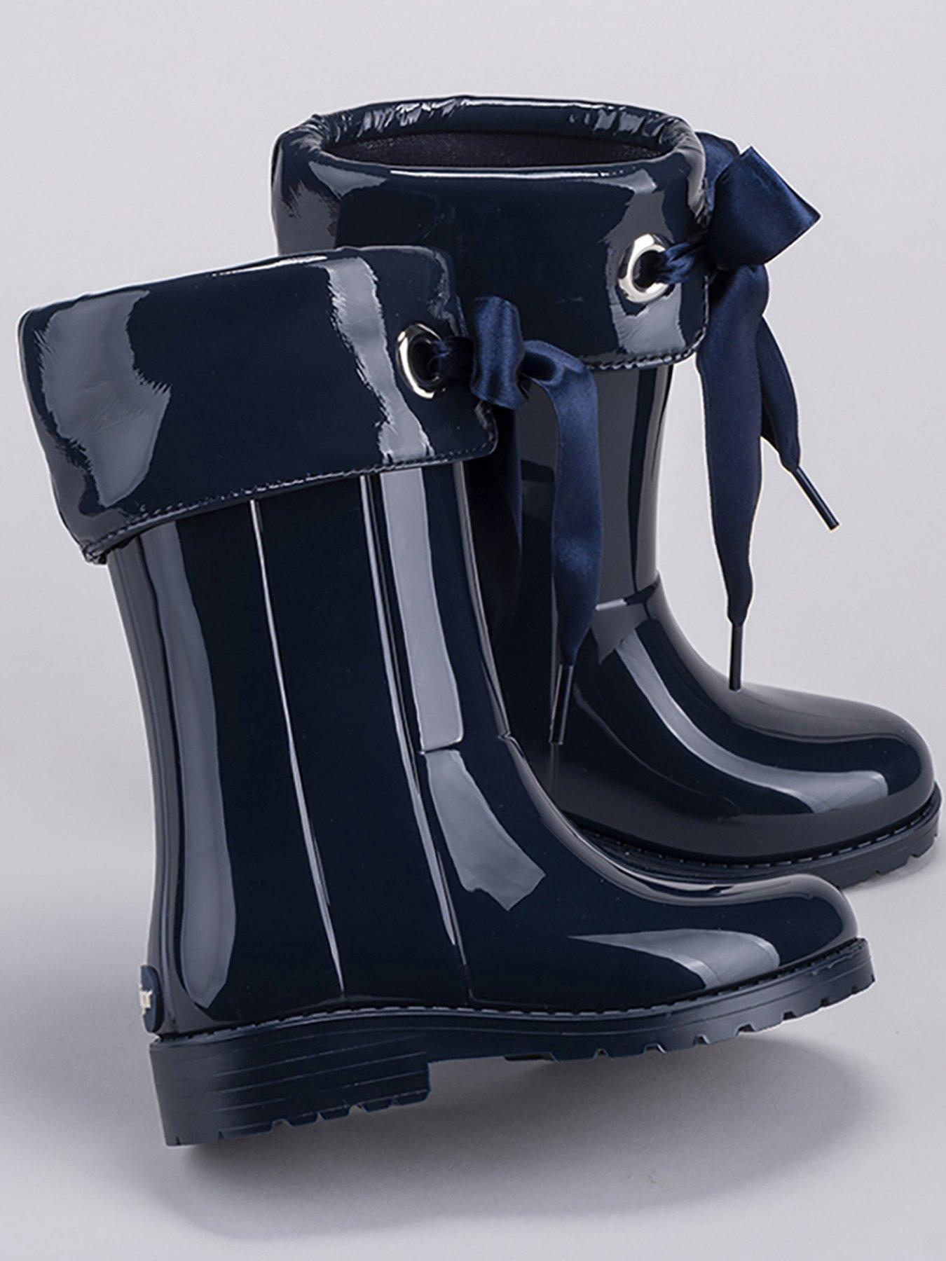 Image 3 of 4 of Igor Igor Campera Charol Bow Wellington Boot - Navy
