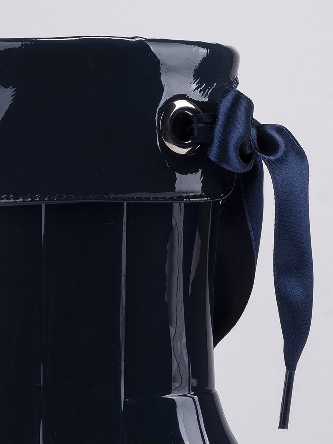 Image 4 of 4 of Igor Igor Campera Charol Bow Wellington Boot - Navy