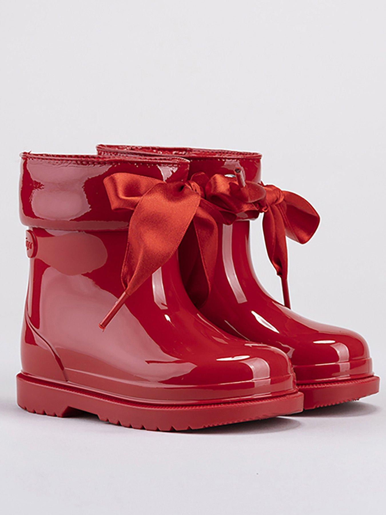 Image 2 of 4 of Igor Igor Bimbi Lazo Bow Gloss Wellington Boot - Red