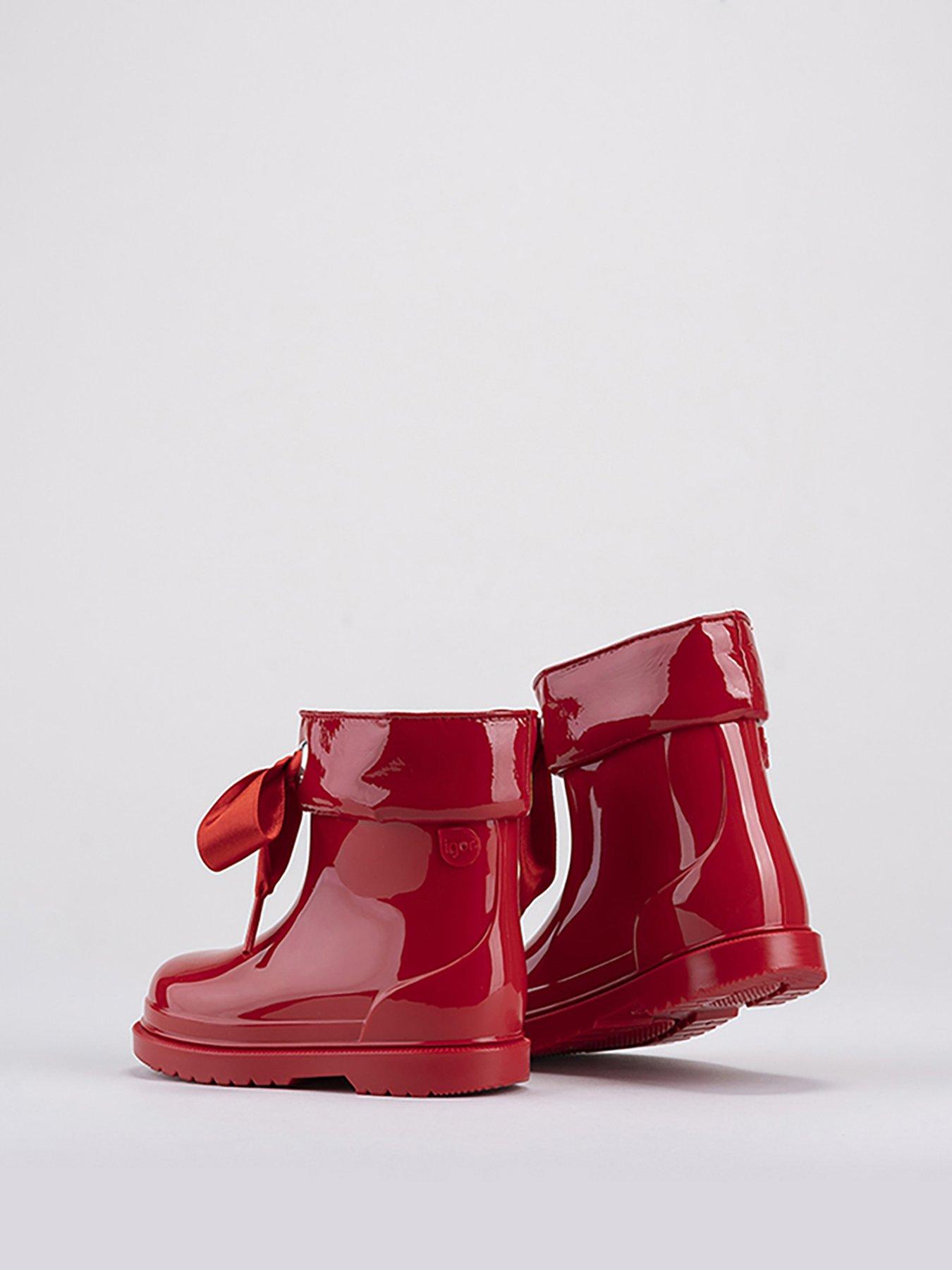 Image 4 of 4 of Igor Igor Bimbi Lazo Bow Gloss Wellington Boot - Red