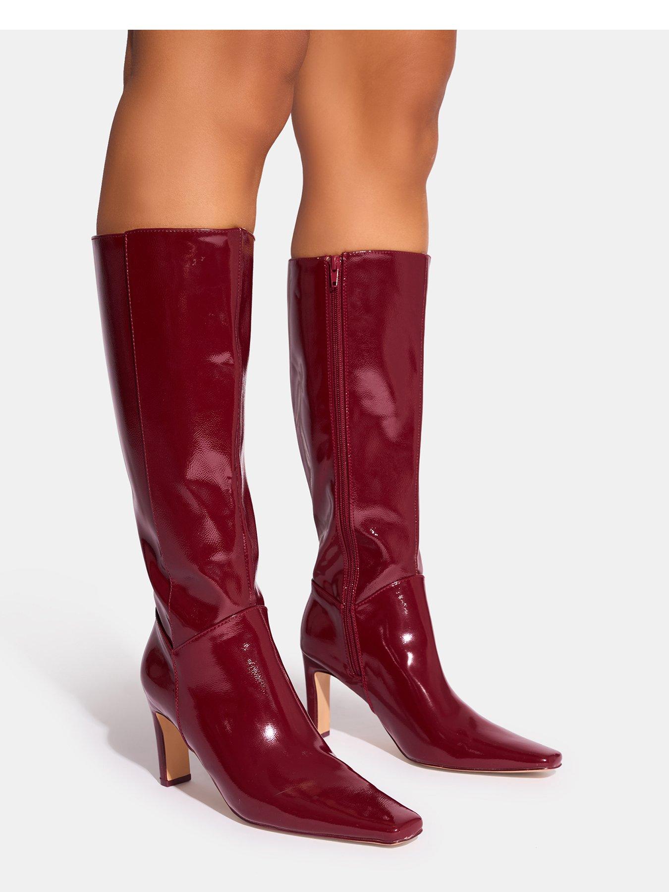 Winter Boots Edgars Knee High Boots Public Desire Wine Coloured Boots  Ladies Pointy Detail Ankle Boot