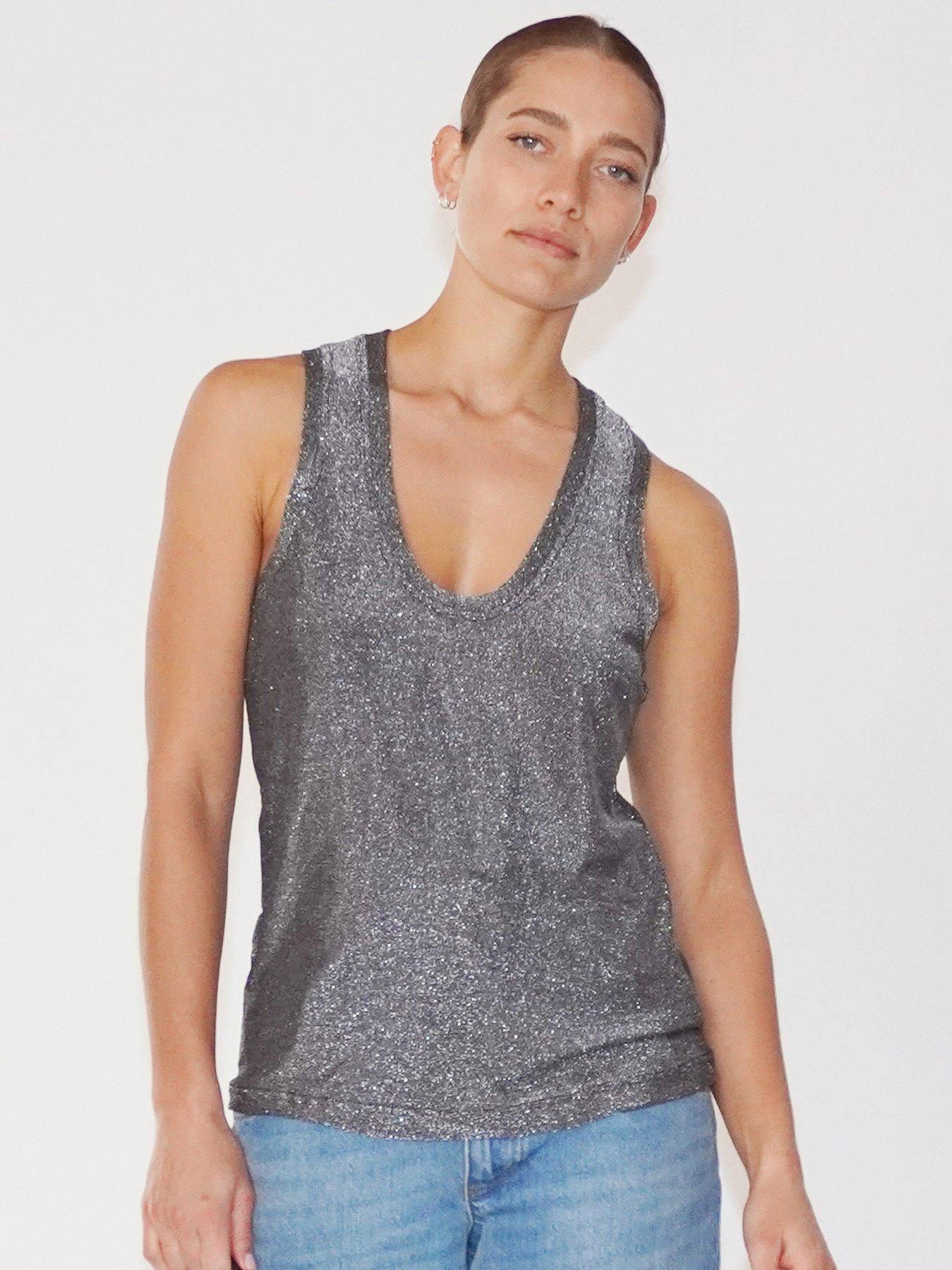 religion-metallic-tanzanite-vest-top-grey