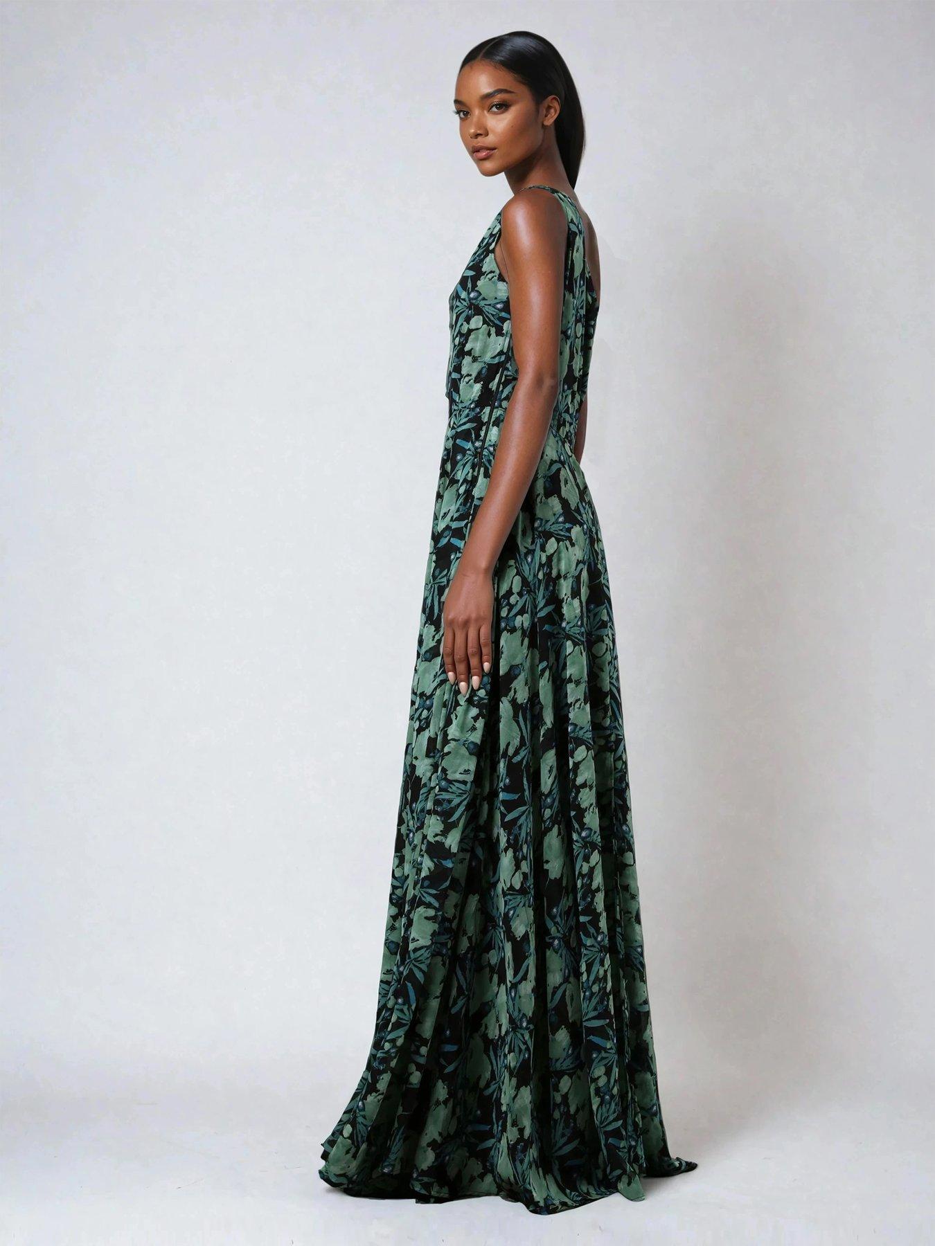 religion one shoulder maxi dress Silver One-Shoulder Maxi: Reflective Elegance, Fitted Glamour