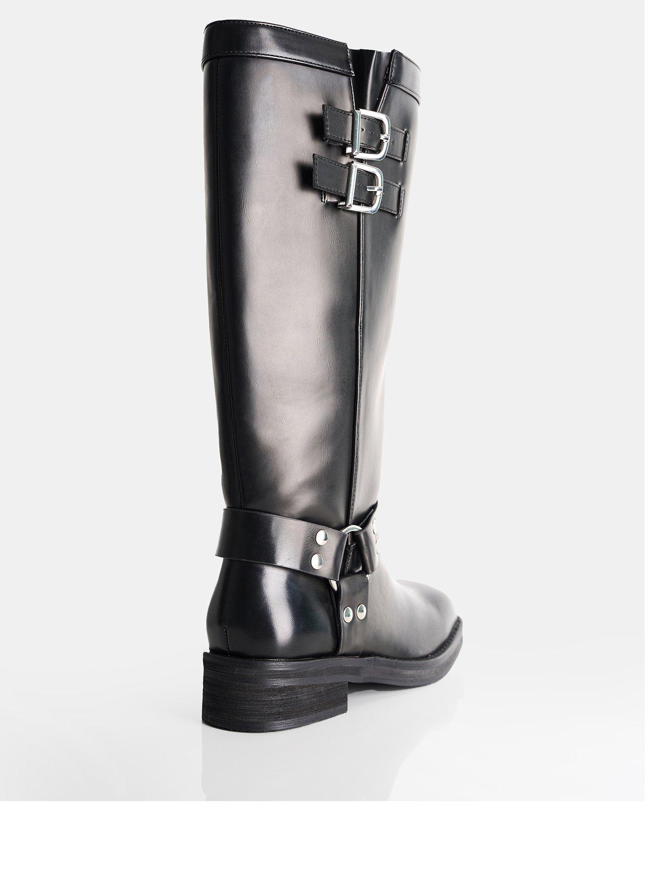 Public Desire Wide Fit Sirius Biker Boots Black Very Ireland