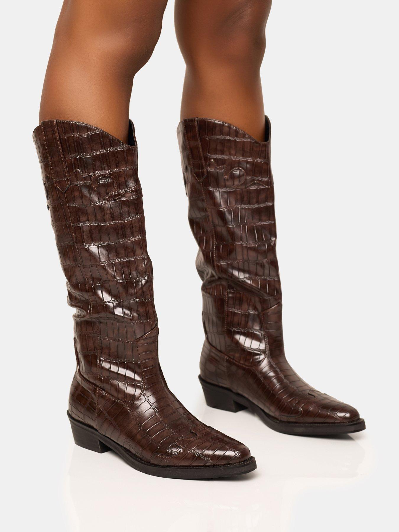 public-desire-apollo-western-knee-high-croc-boot-brown