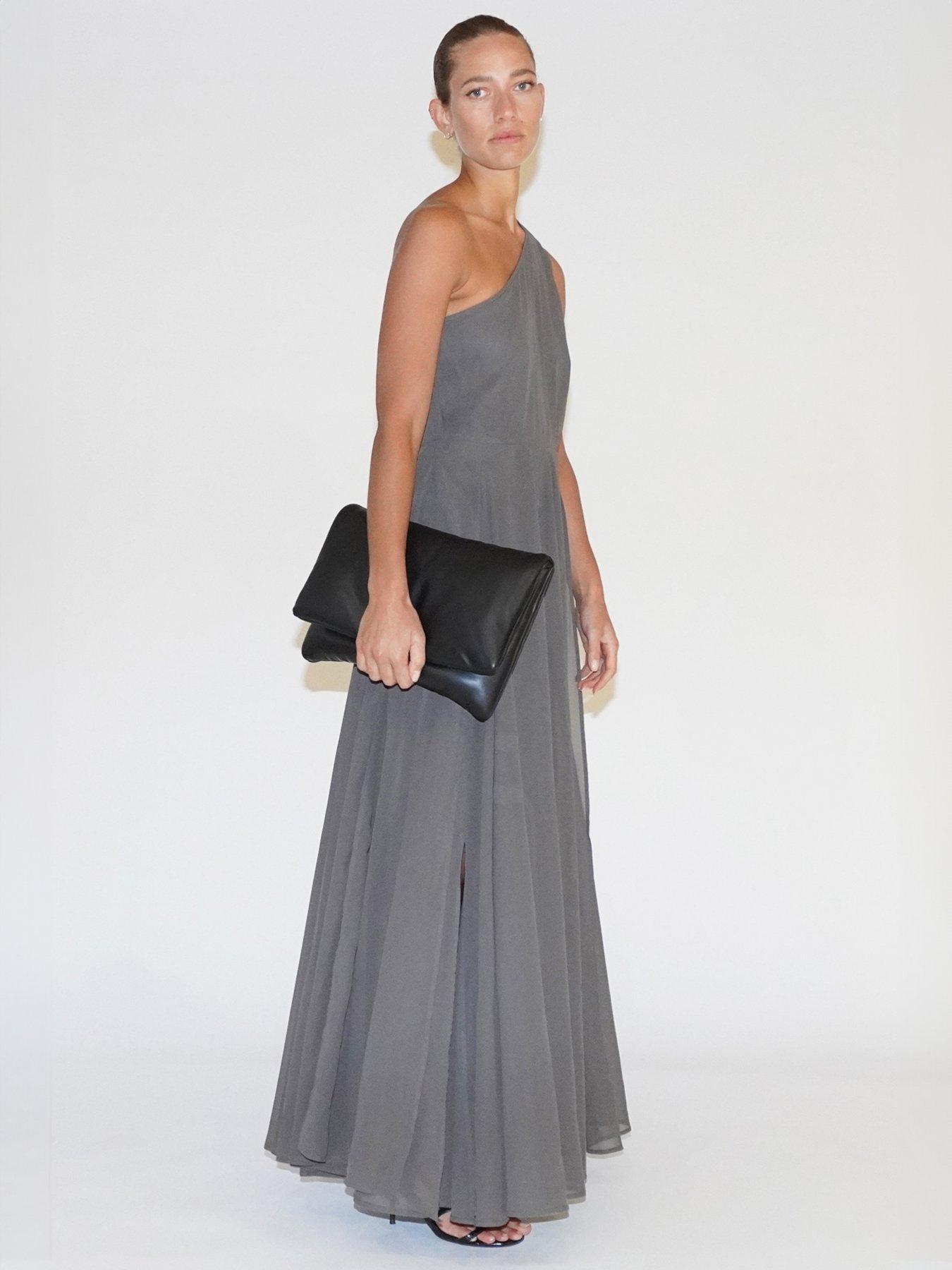 religion-one-shoulder-full-skirt-maxi-dress-greyoutfit