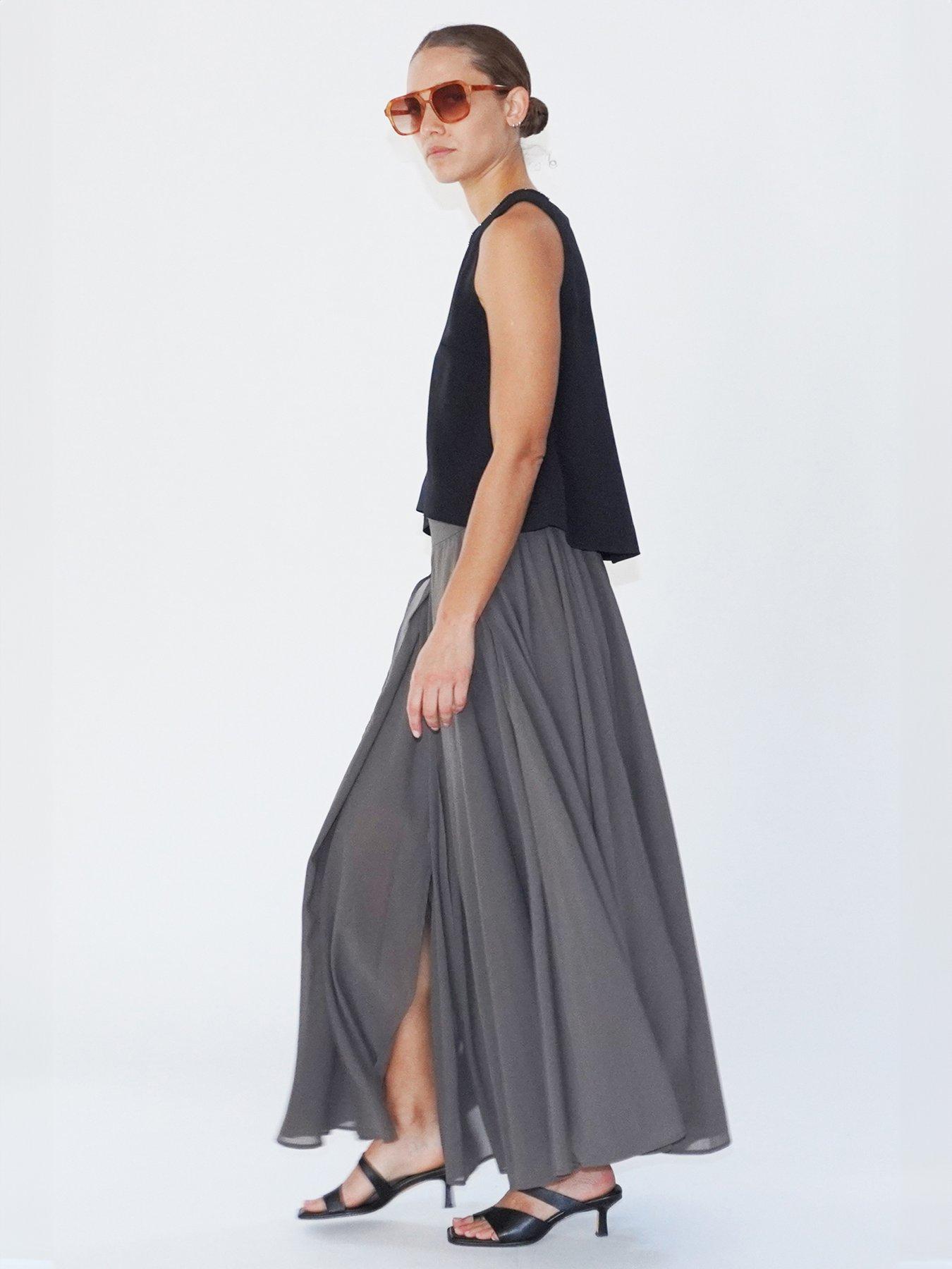 religion-religion-floaty-sheer-multi-layered-olsen-maxi-skirt-greyoutfit