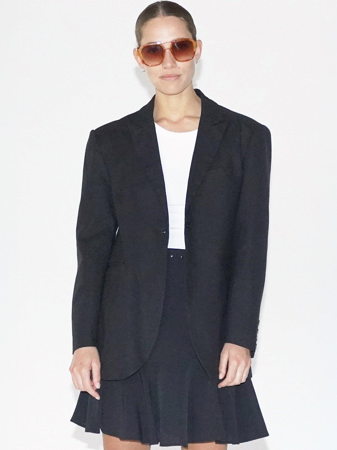 religion-oversized-cotton-linen-ceres-blazer-blackstillFront