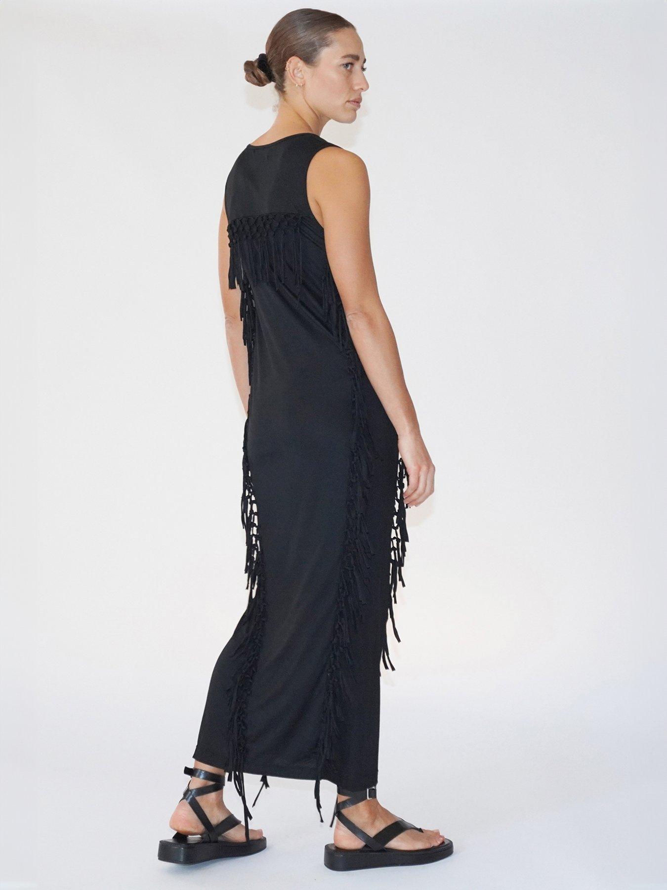 religion-flourish-jersey-tassel-maxi-dress-blackback