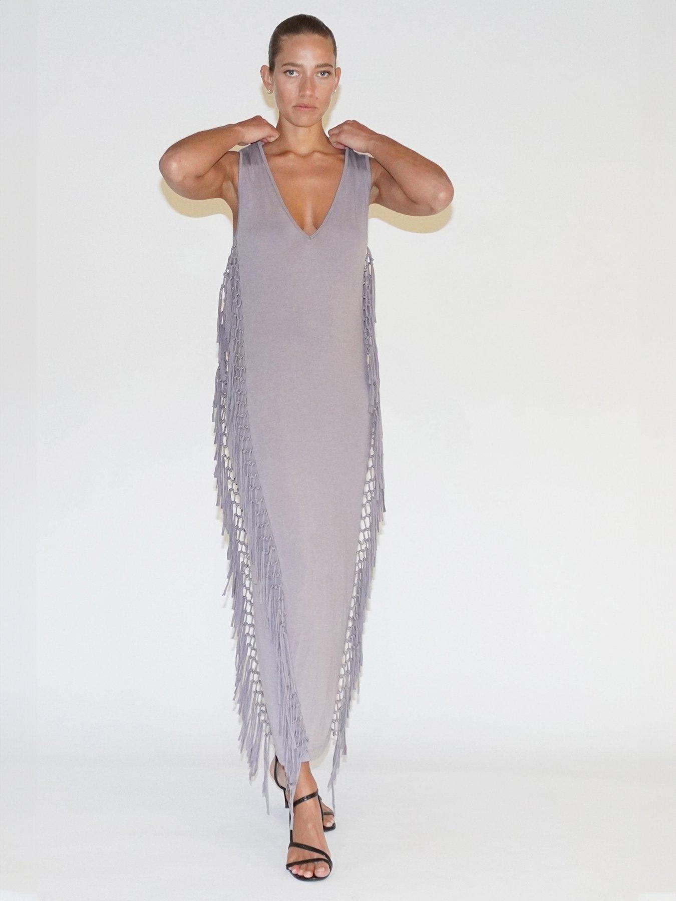 religion-flourish-jersey-tassel-maxi-dress-greyoutfit