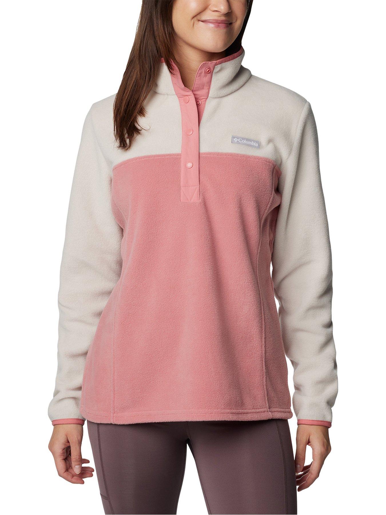 columbia-womens-benton-springs-12-snap-pull-over-fleece-pinkfront