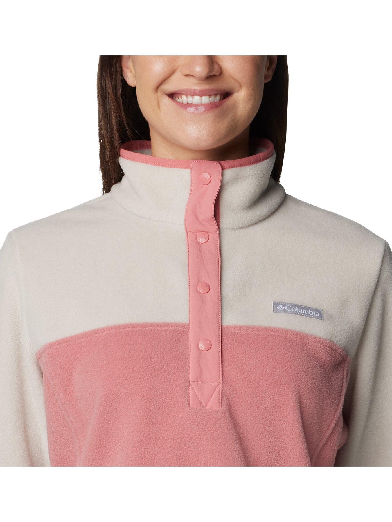 columbia-womens-benton-springs-12-snap-pull-over-fleece-pinkdetail