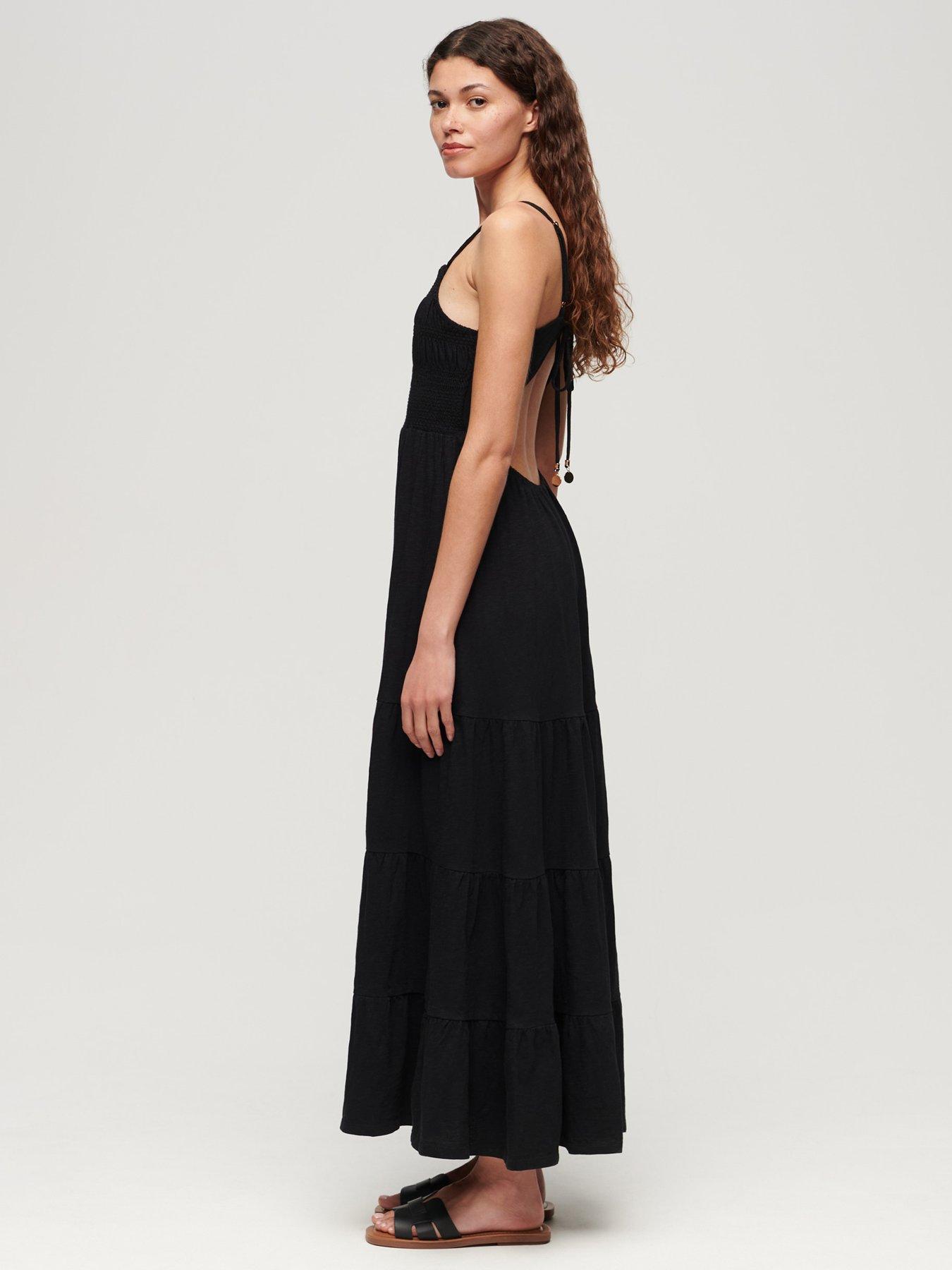 Superdry Smocked Cami Maxi Dress - Black