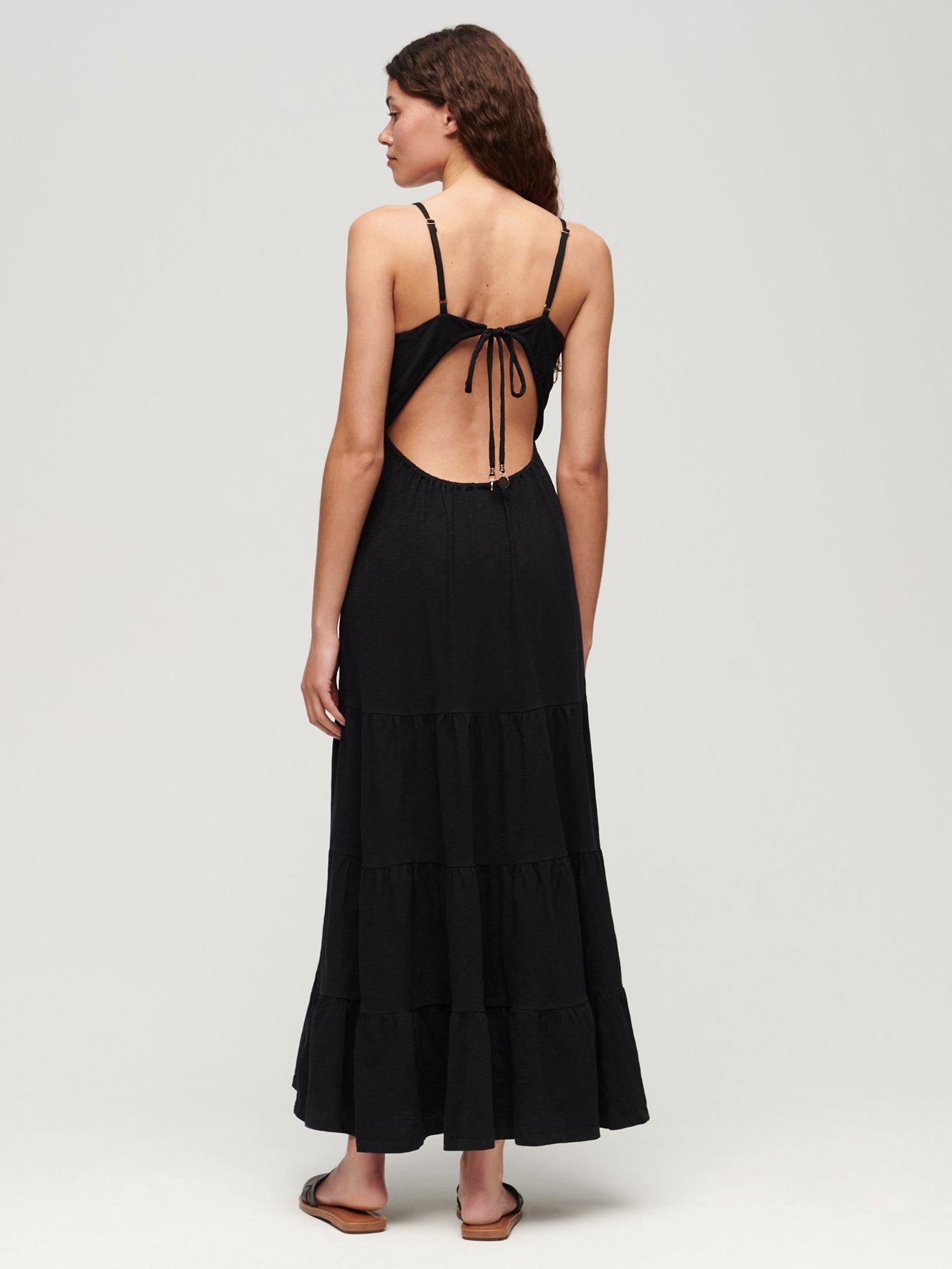 superdry-smocked-cami-maxi-dress-blackstillFront