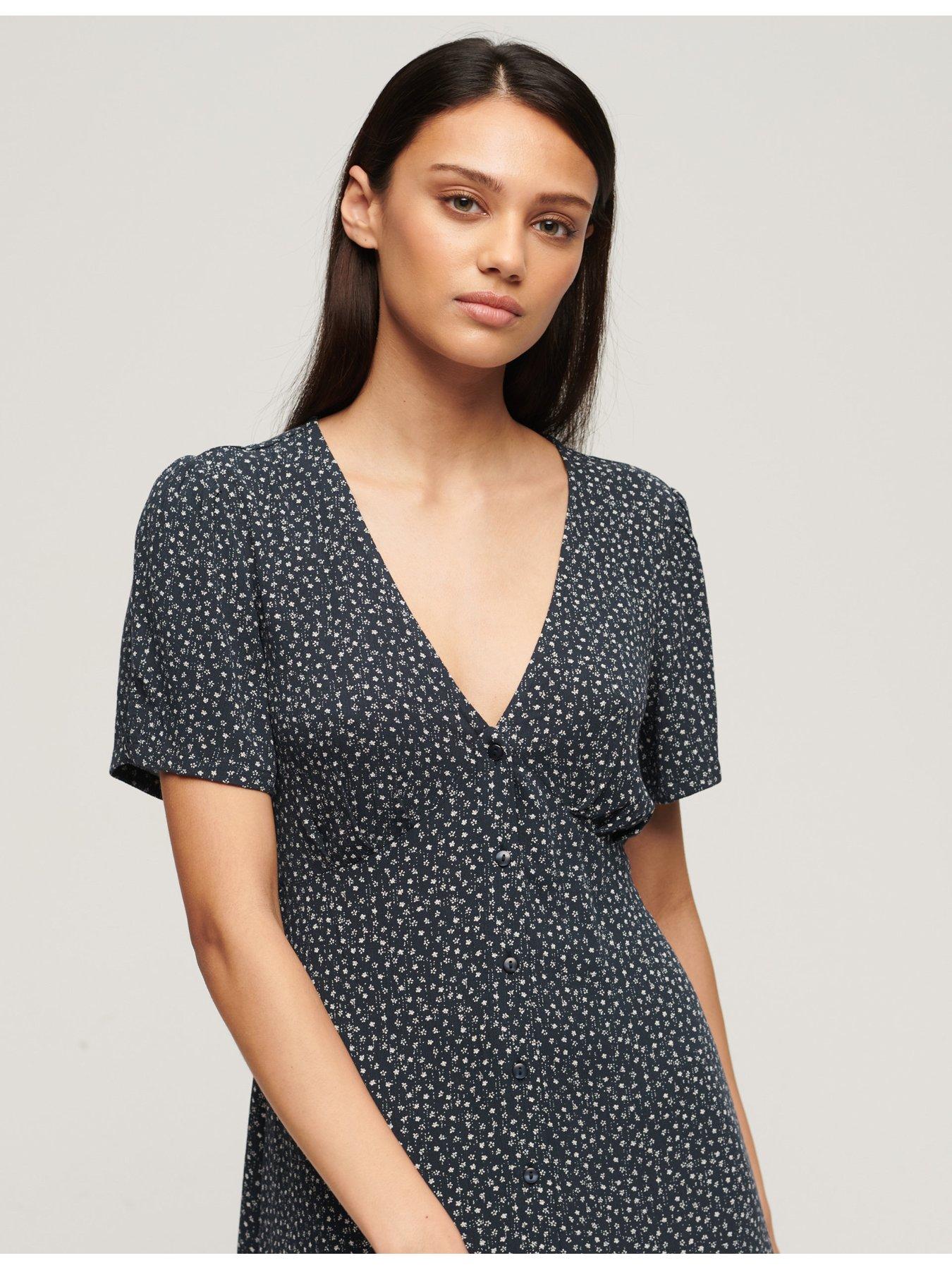 superdry-printed-button-up-short-sleeve-midi-tea-dress-navyback