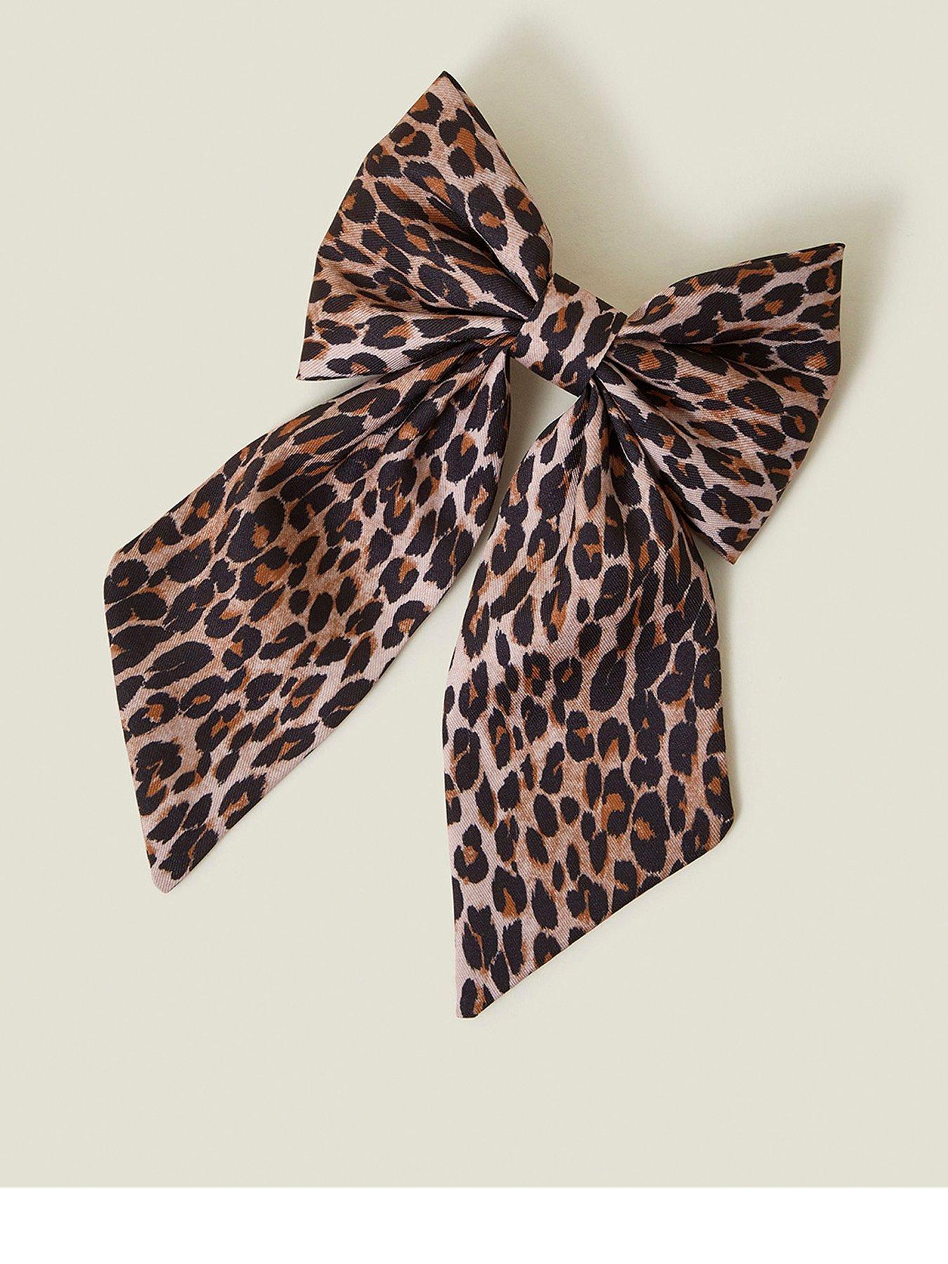 Image 1 of 4 of Accessorize Leopard Hair Bow