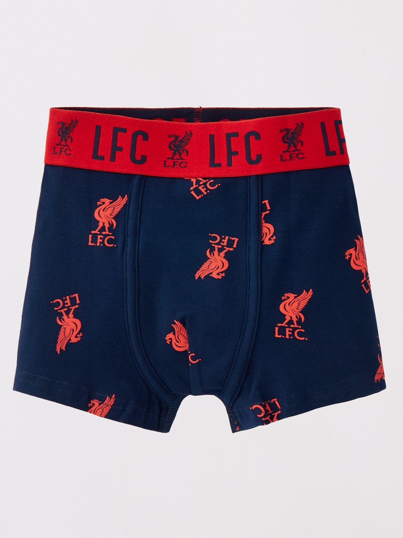 Boxer Uomo Liverpool FC Con Stemma Ufficiale, 1 Pezzo, Vita Elastica Con Scritta, 95% Cotone, Taglie S, M, L, XL