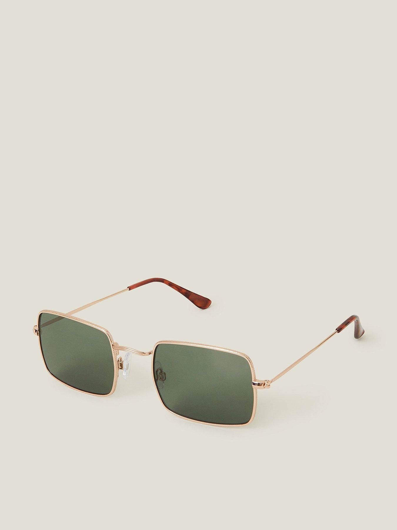 Image 1 of 3 of Accessorize Metal Frame Slim Square Sunglasses