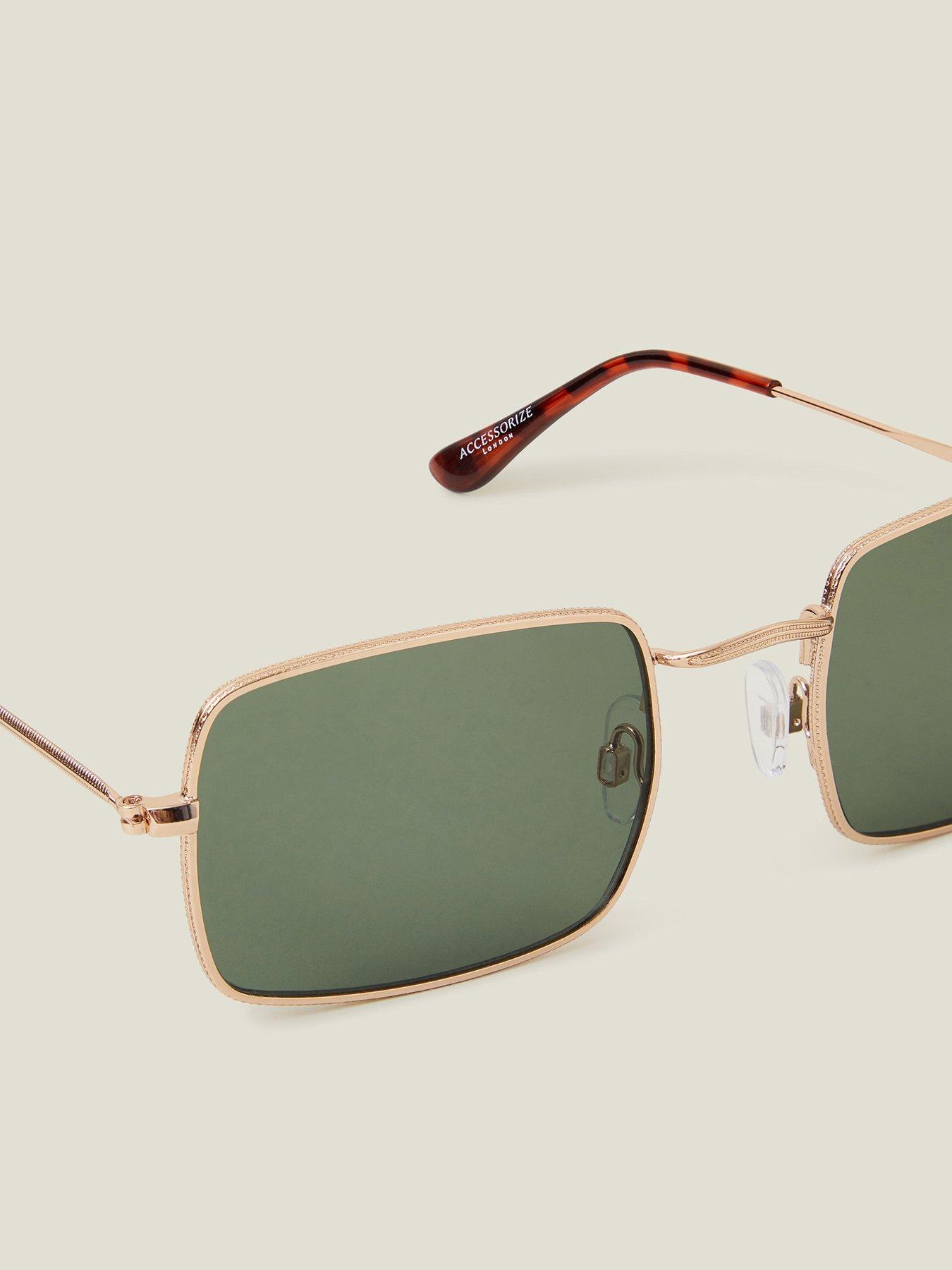 Image 3 of 3 of Accessorize Metal Frame Slim Square Sunglasses