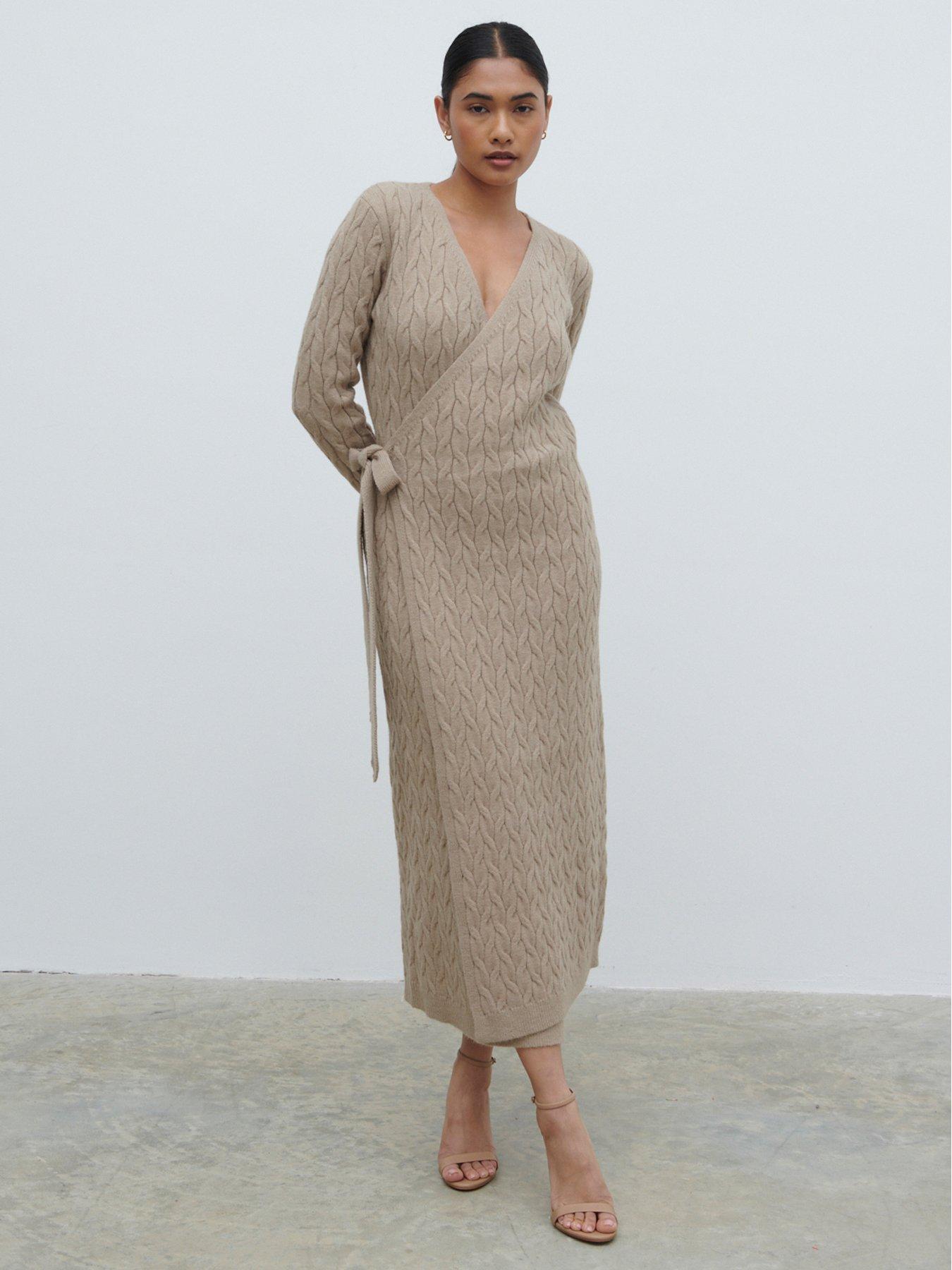 Pretty Lavish Marnie Cable Knit Wrap Midaxi Dress Very Ireland