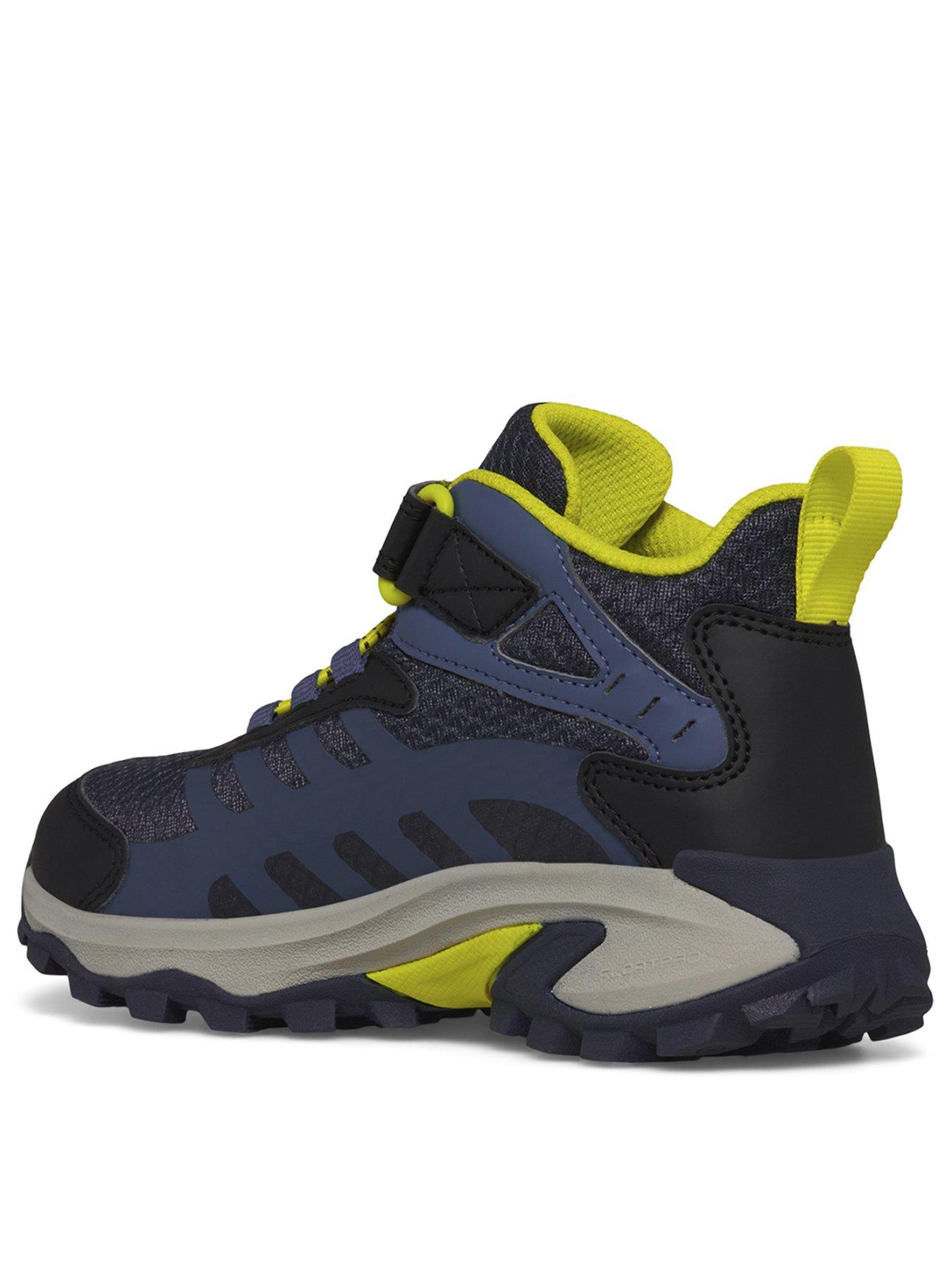 Image 3 of 5 of Merrell Kids Moab Speed 2 Midi Waterproof Hiking Boots - Hi Viz/Navy