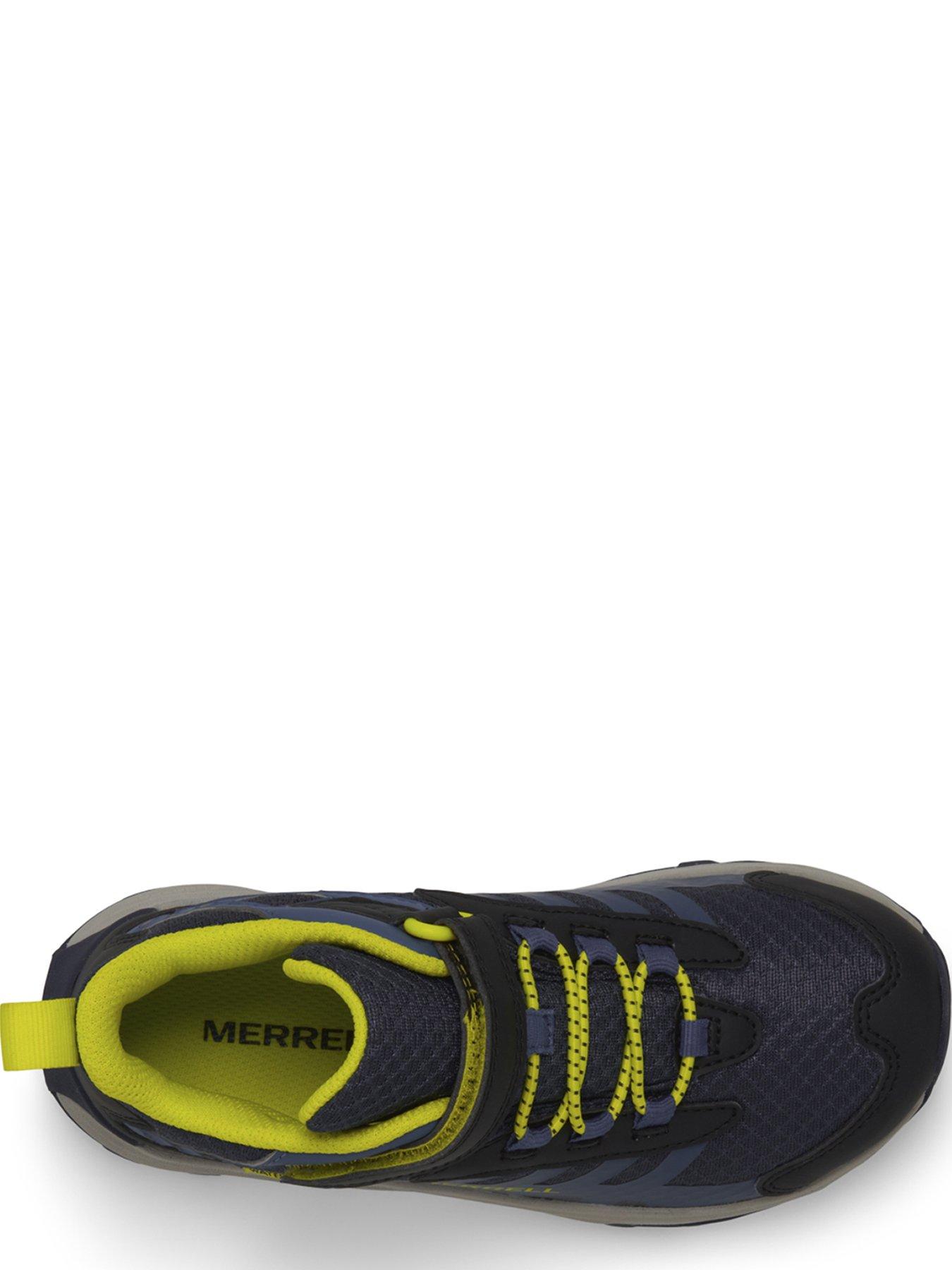 Image 4 of 5 of Merrell Kids Moab Speed 2 Midi Waterproof Hiking Boots - Hi Viz/Navy