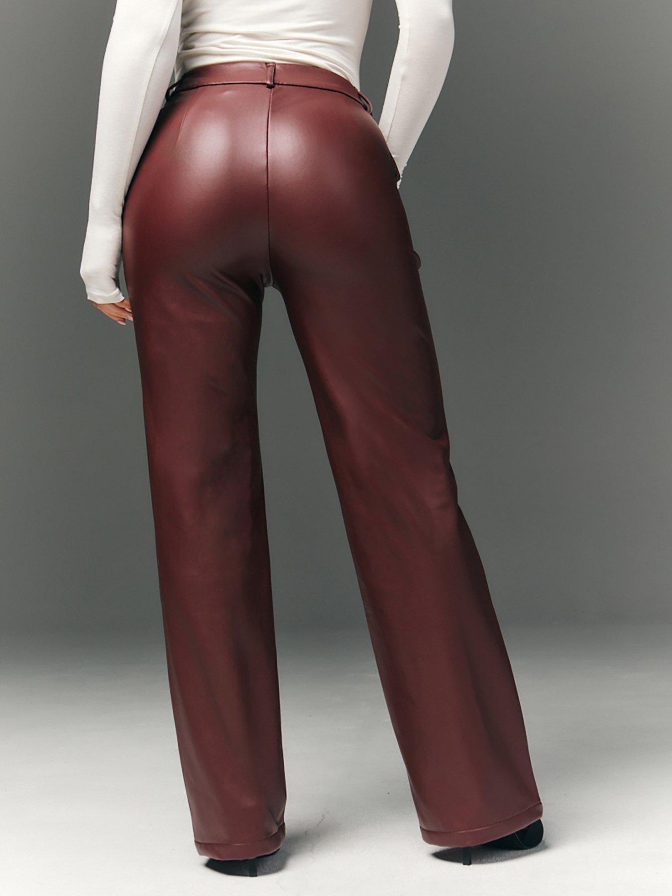 in-the-style-fits-oxblood-core-perfect-sculpting-high-waisted-leather-look-straight-legstillFront