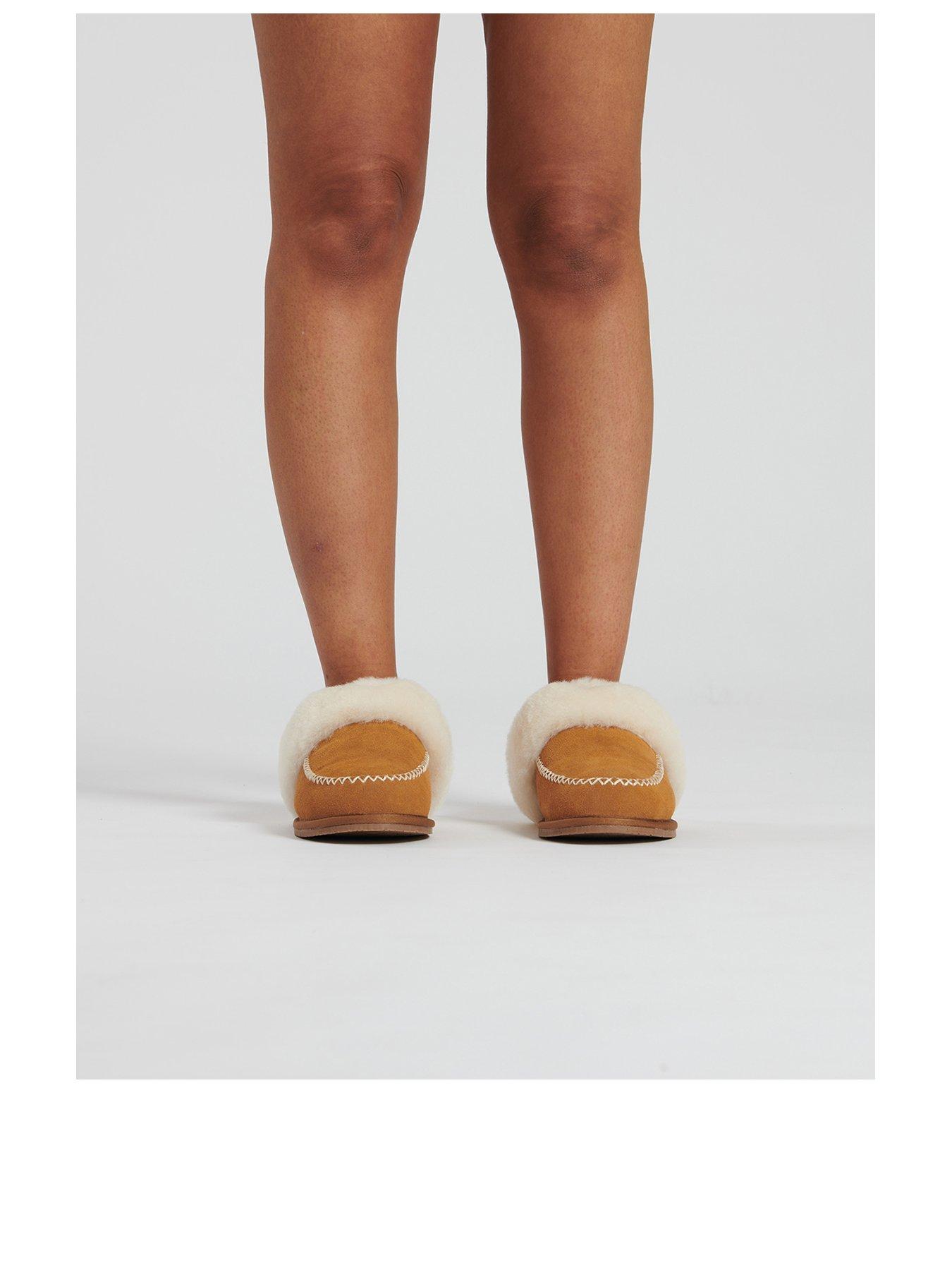 loungeable-boxed-real-sheepskin-fluffy-mule-slippers-beigestillFront